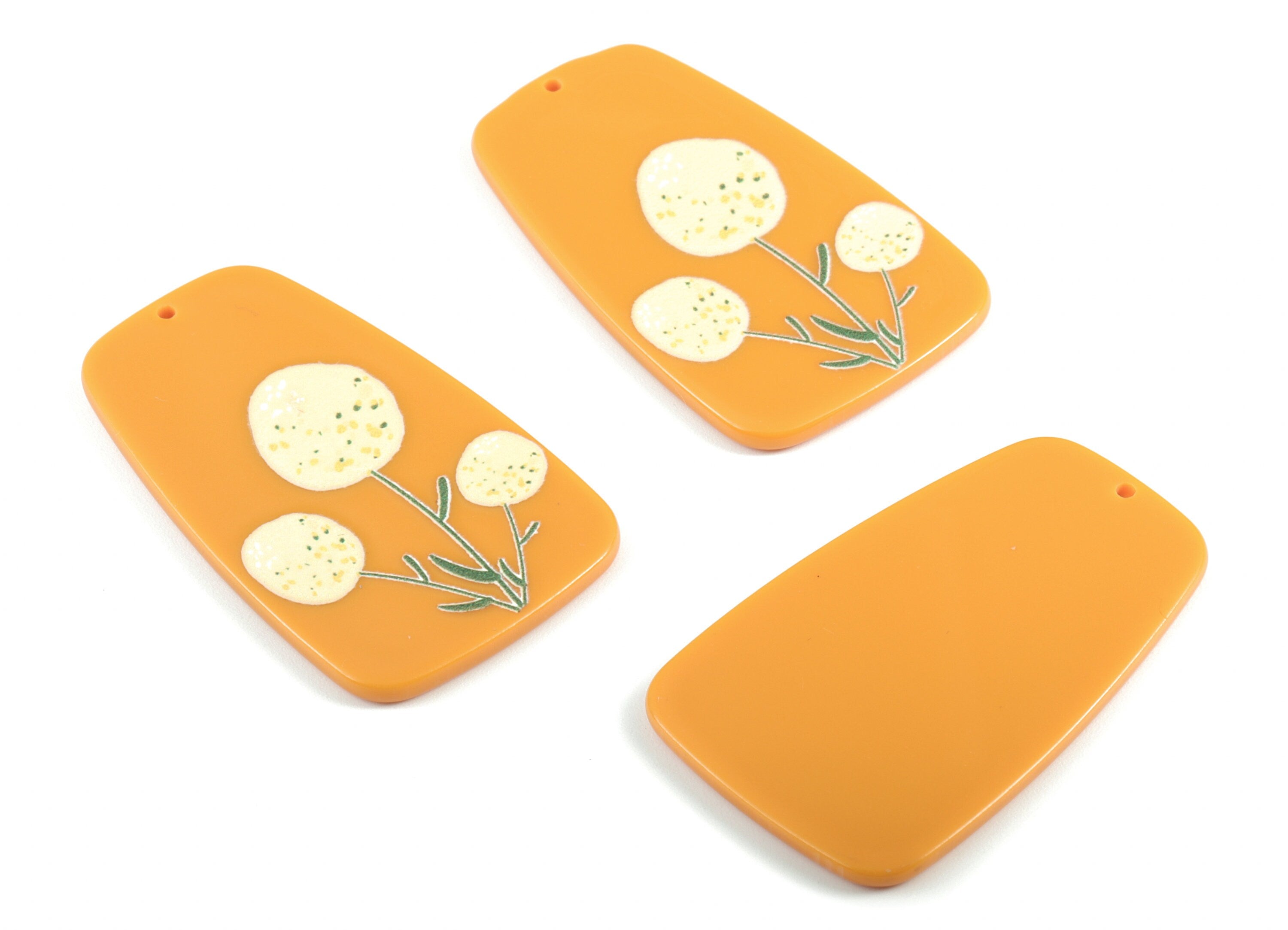 Acrylic Flower Earring Charms - Acrylic Geometry Pandant - Earring Findings - Jewelry Supplies - 45.52x27.77x2.42mm - AC2007 - DOMEDBAZAAR