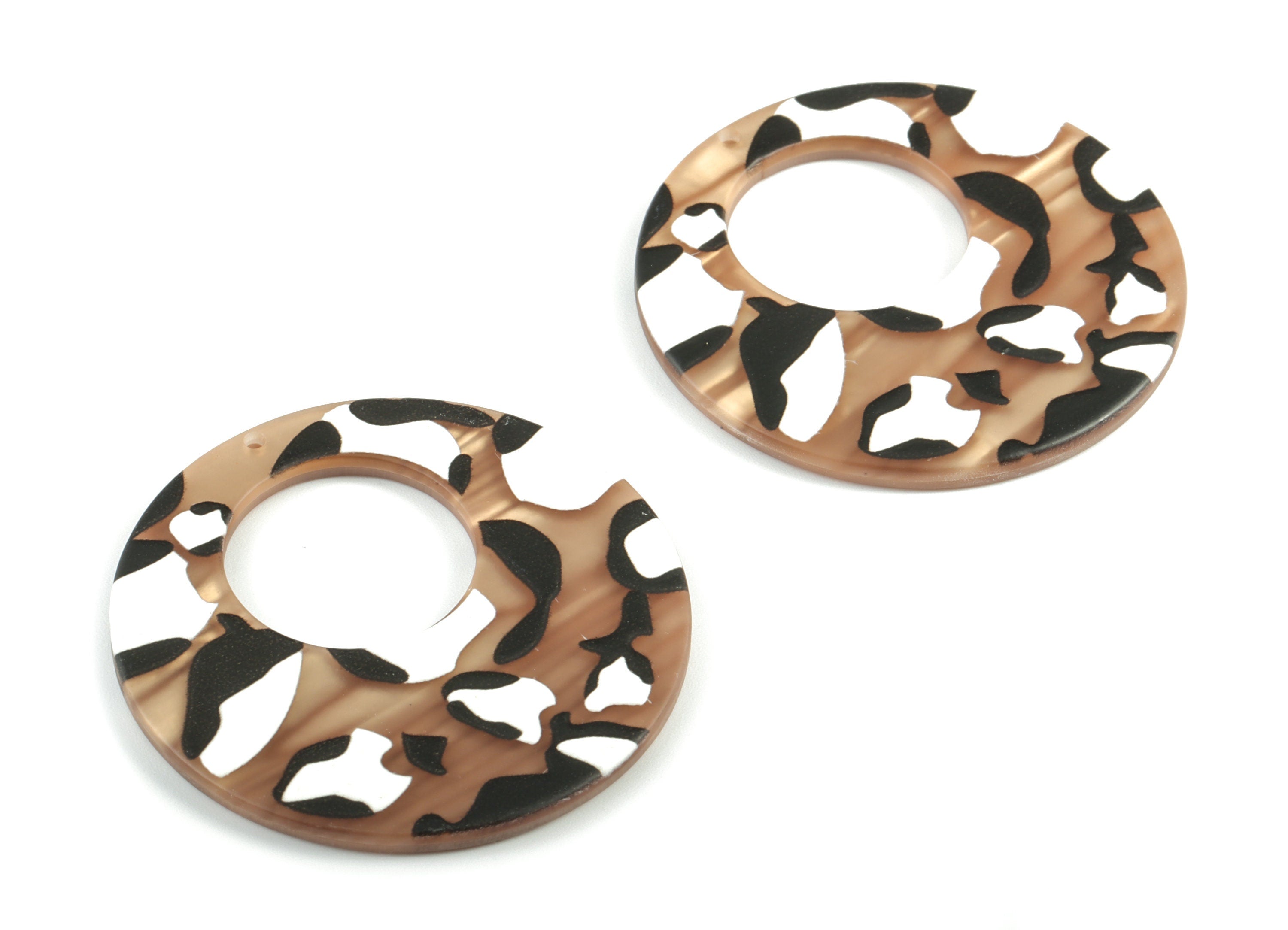 Acrylic Round Earring Charms - Acrylic Circle Pandant - Earring Findings - Jewelry Supplies - 44.76x44.6x2.63mm - AC2014 - DOMEDBAZAAR