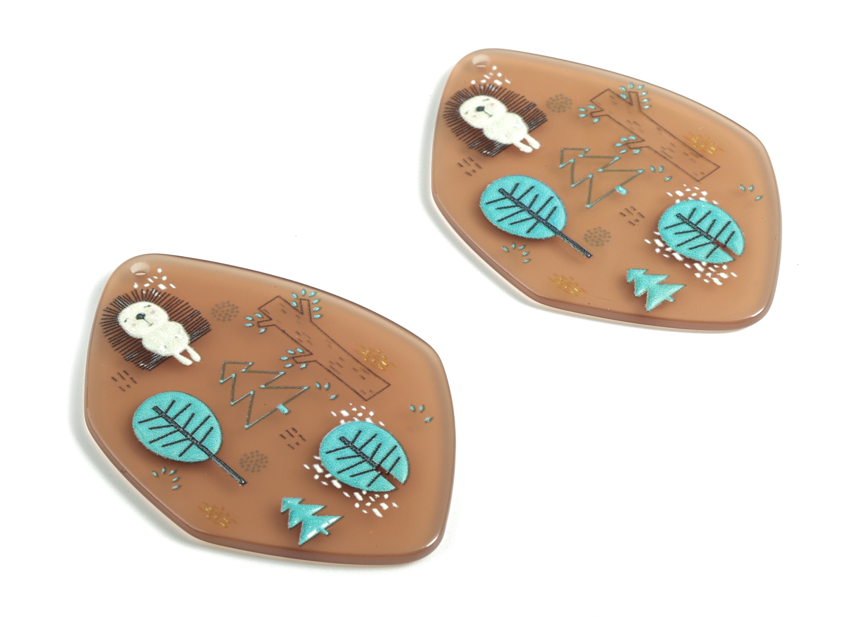 Acrylic Tree Earring Charms - Acrylic Tree Pandant - Earring Findings - Jewelry Supplies - 53.05x36.89x2.13mm - AC1994B - DOMEDBAZAAR