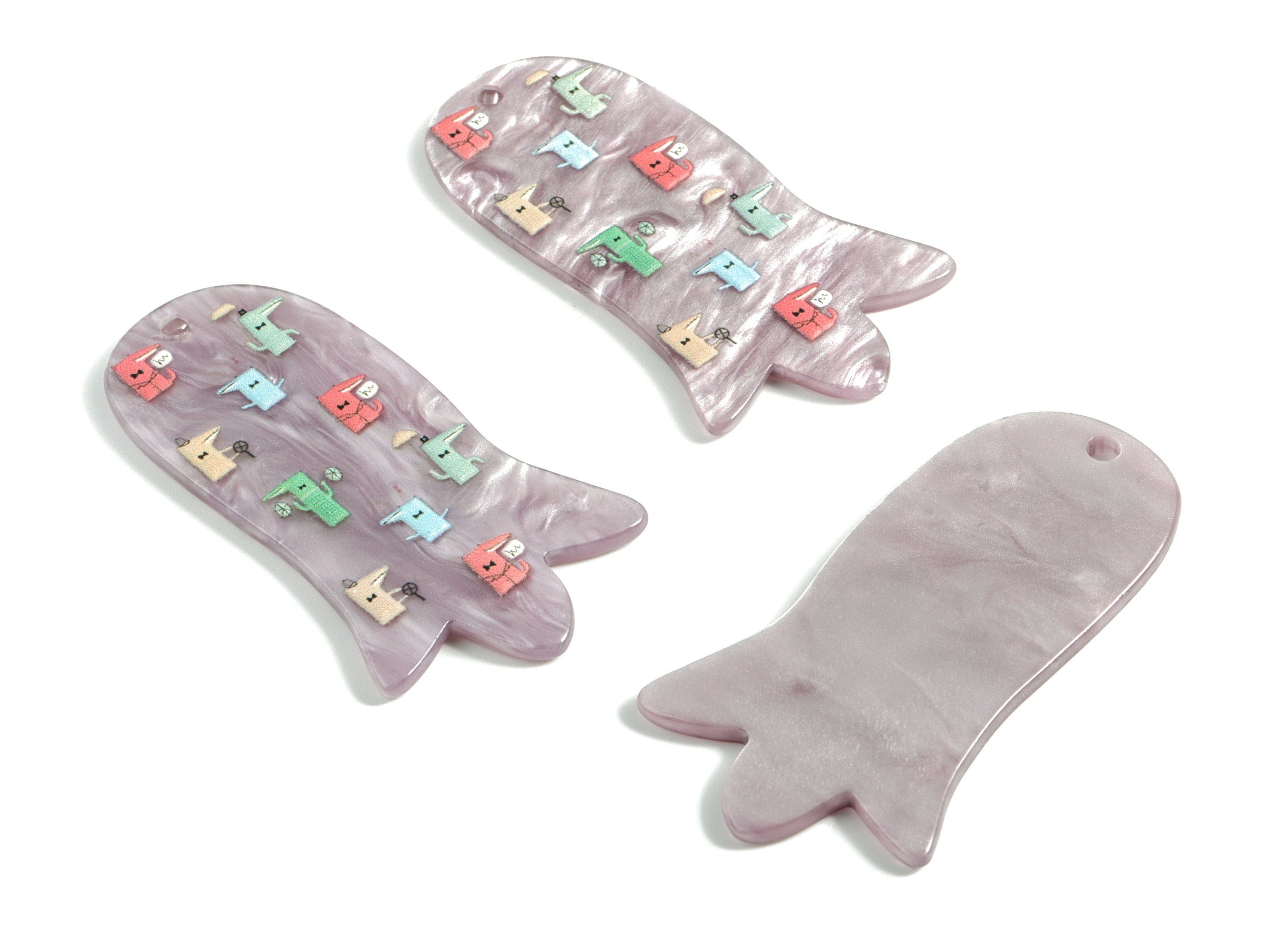 Acrylic Jellyfish Earring Charms - Acrylic Jellyfish Pandant - Earring Findings - Jewelry Supplies - 57.6x31.37x2.4mm - AC1988 - DOMEDBAZAAR