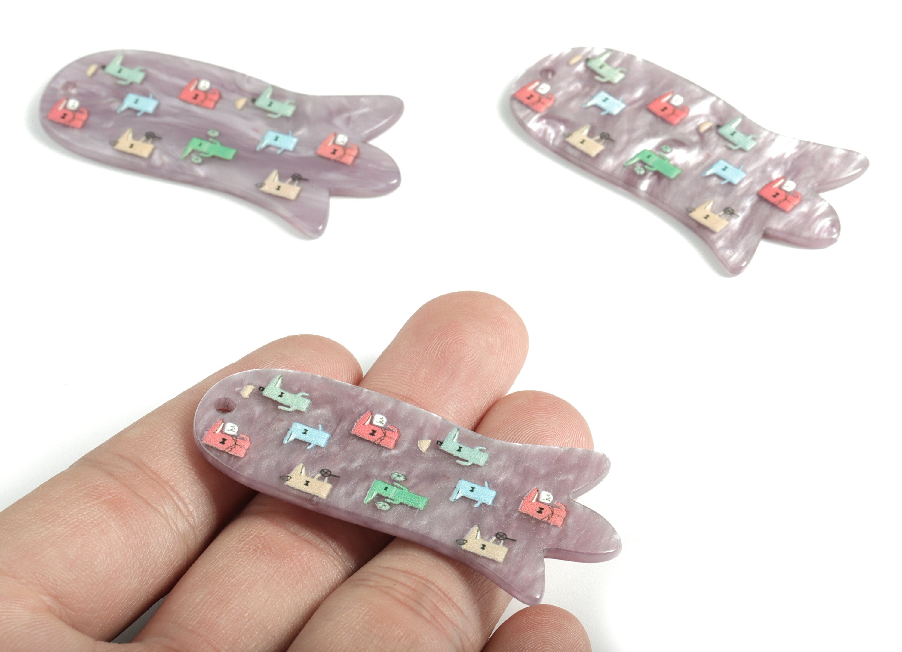 Acrylic Jellyfish Earring Charms - Acrylic Jellyfish Pandant - Earring Findings - Jewelry Supplies - 57.6x31.37x2.4mm - AC1988 - DOMEDBAZAAR