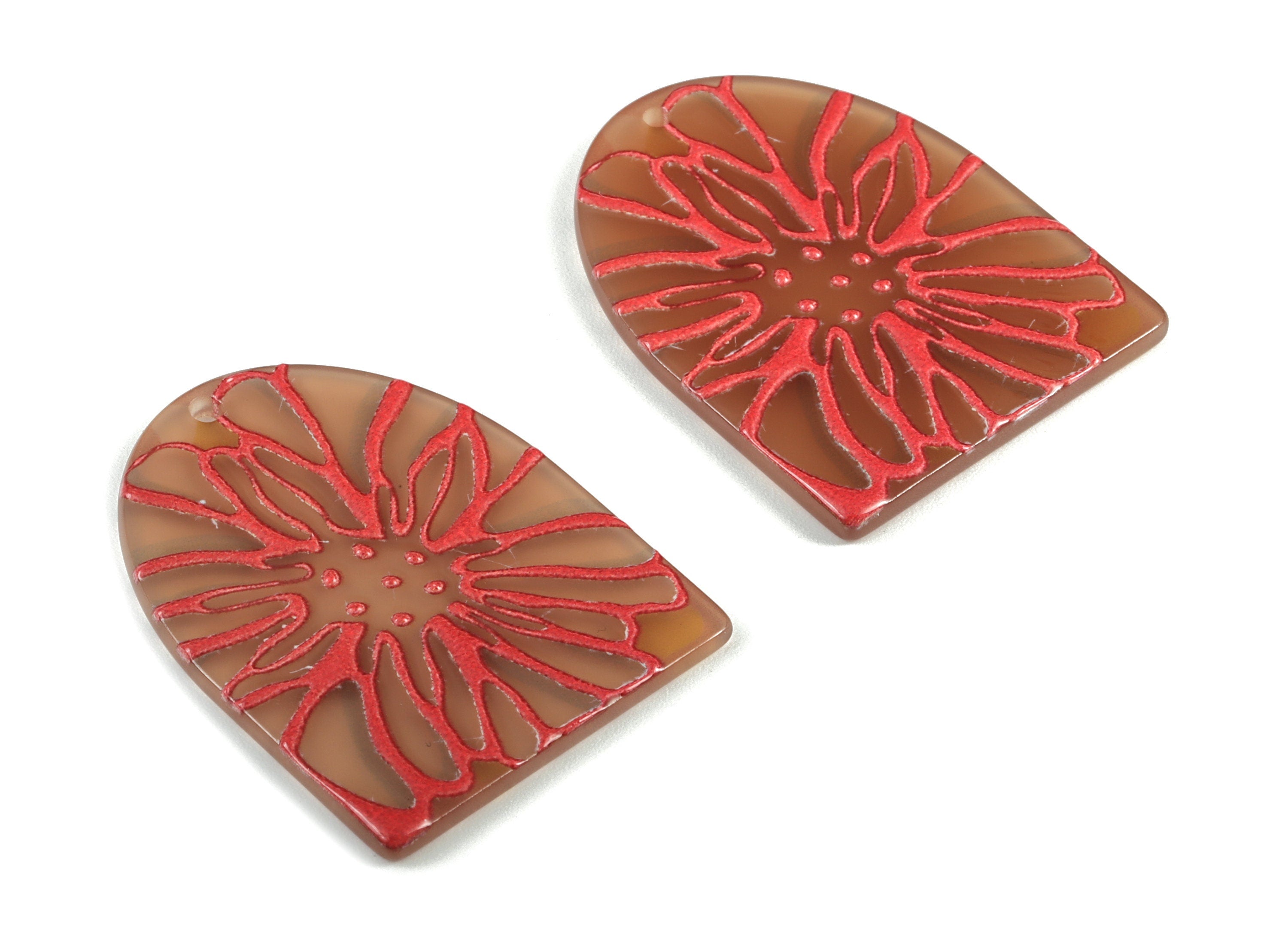 Acrylic Flower Earring Charms - Acrylic Flower Pandant - Earring Findings - Jewelry Supplies - 36.2x27.39x2.28mm - AC1996 - DOMEDBAZAAR