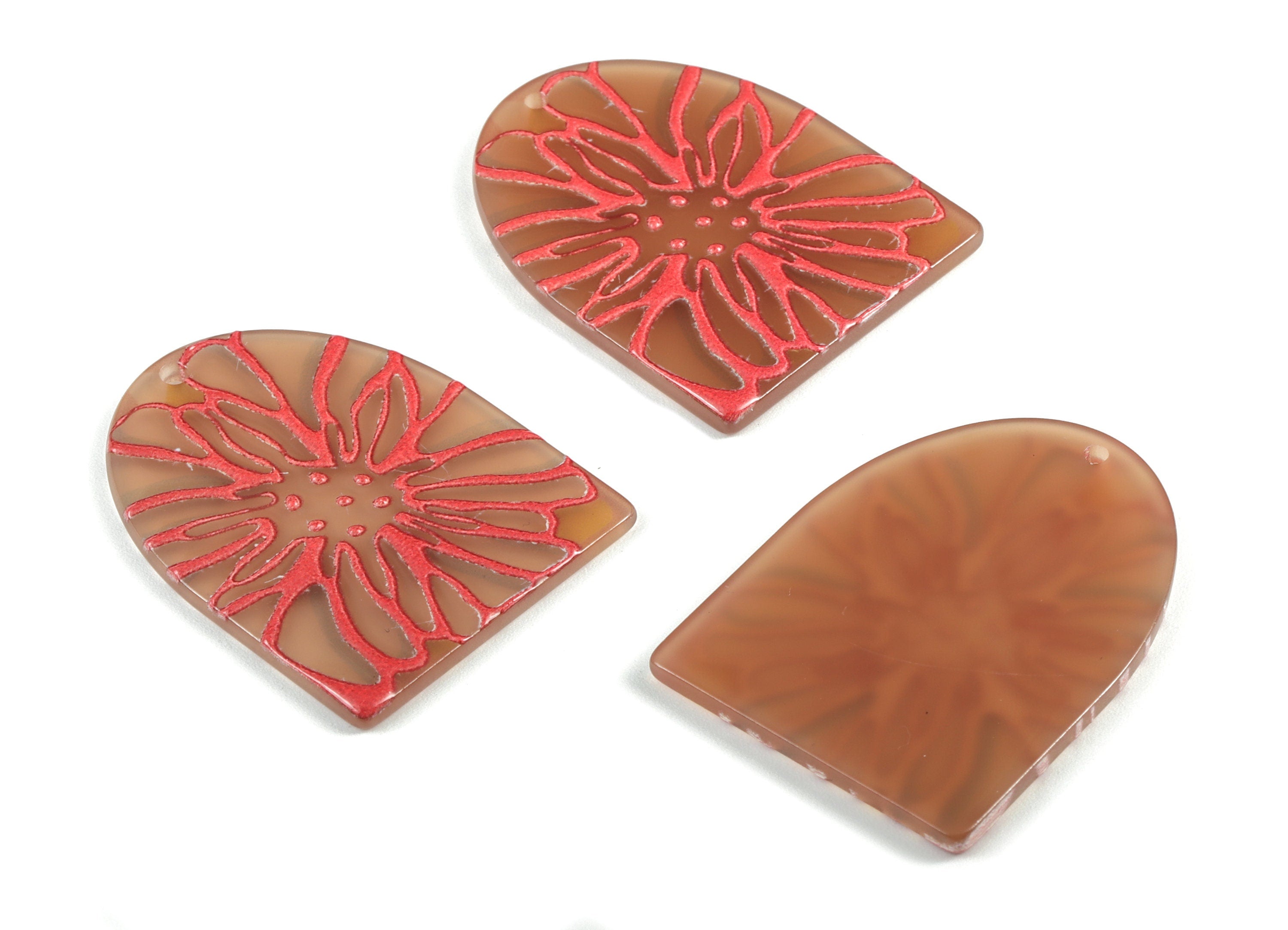 Acrylic Flower Earring Charms - Acrylic Flower Pandant - Earring Findings - Jewelry Supplies - 36.2x27.39x2.28mm - AC1996 - DOMEDBAZAAR