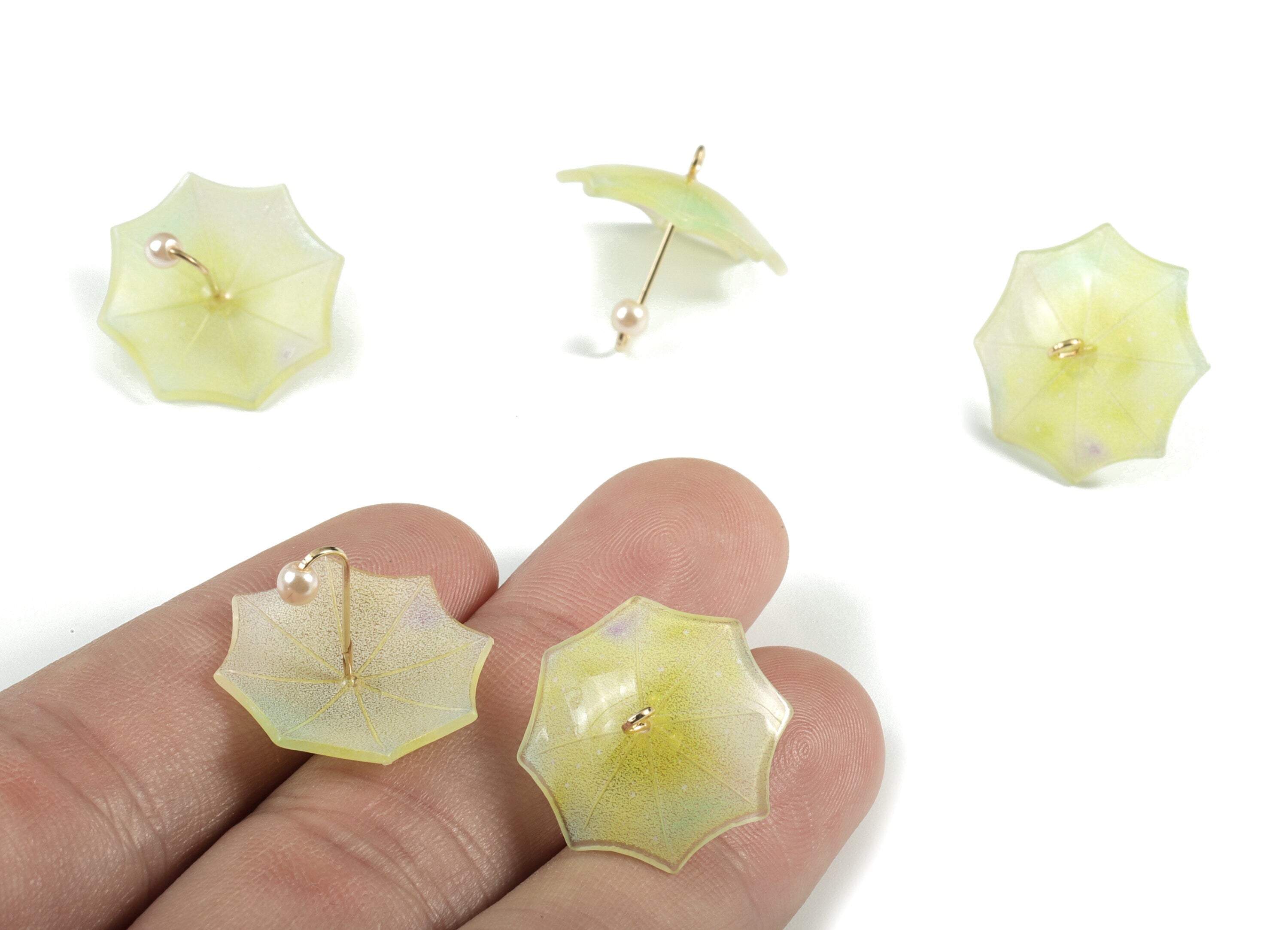 Acrylic Umbrella Earring Charms - Acrylic Umbrella Pendant - Earring Findings - Jewelry Supplies - 18.82x20.75x8.28mm - AC1983E - DOMEDBAZAAR