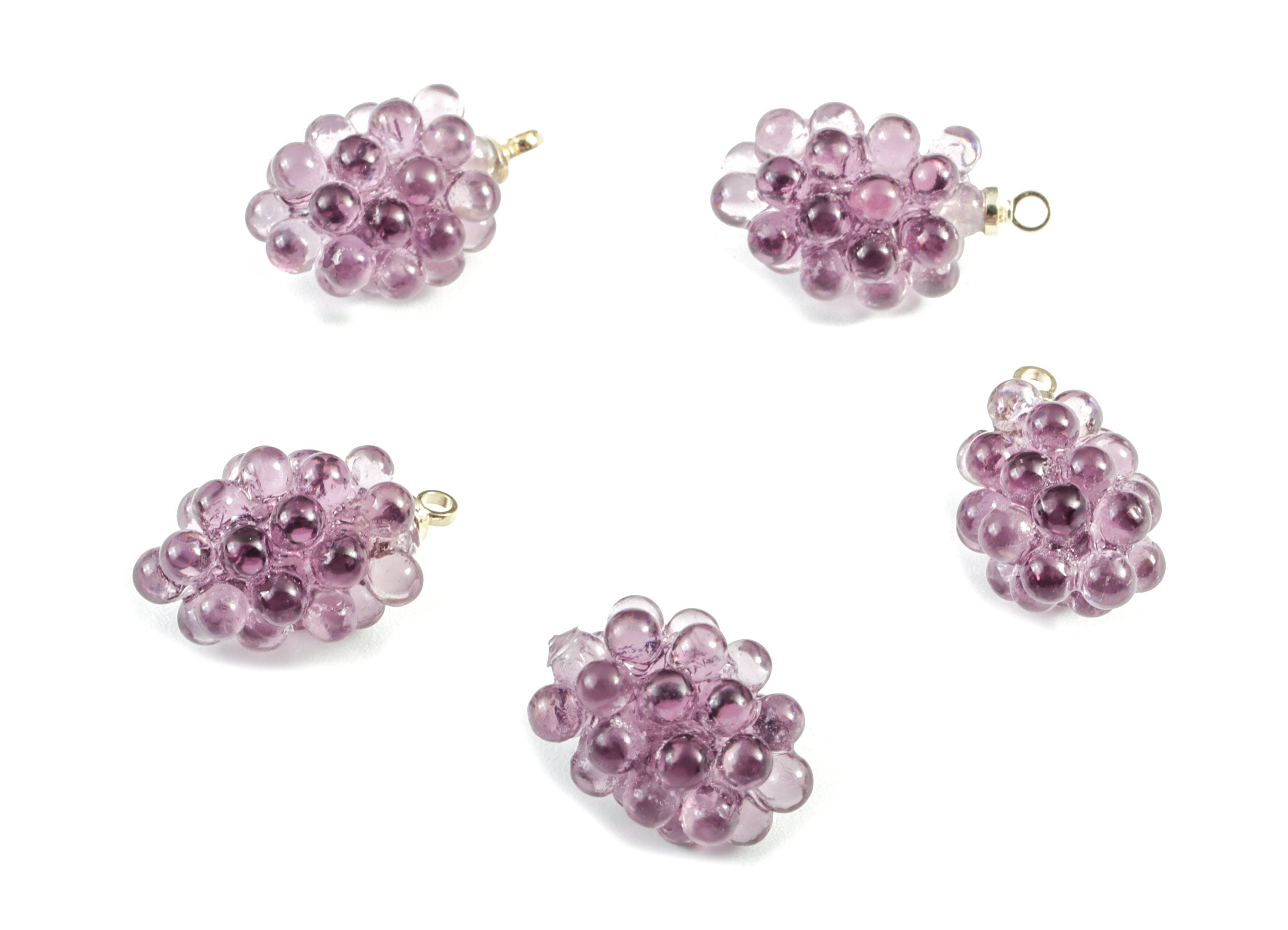 Acrylic Grape Earring Charms - Acrylic Grape Pendant - Earring Findings - Jewelry Supplies - 17.92x10.44x9.61mm - AC2001A - DOMEDBAZAAR