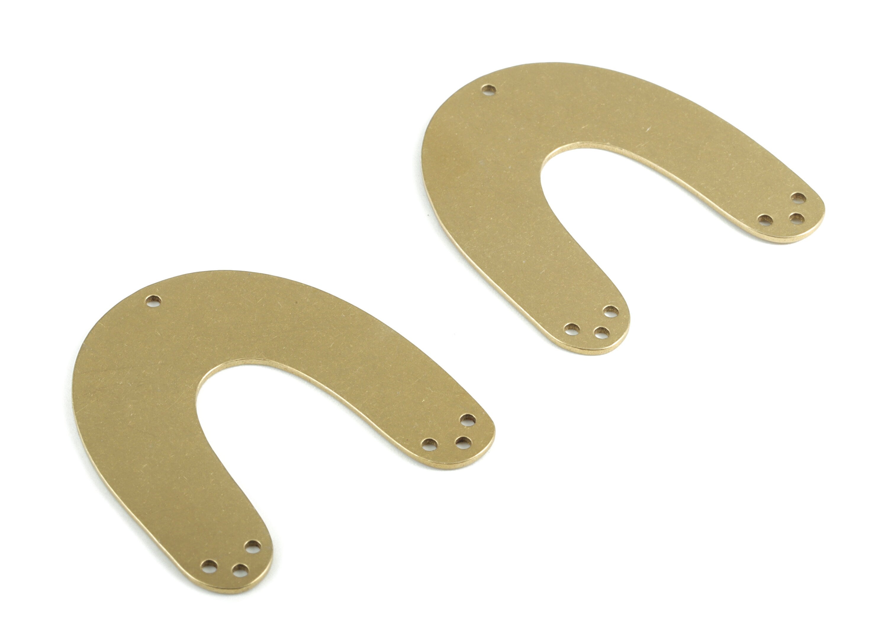 Personalized stamping blank - Brass U Earring Connector - Raw Brass U Earrings Charms - 7 Holes - 34.51x33.06x0.83mm - PPM3014 - DOMEDBAZAAR