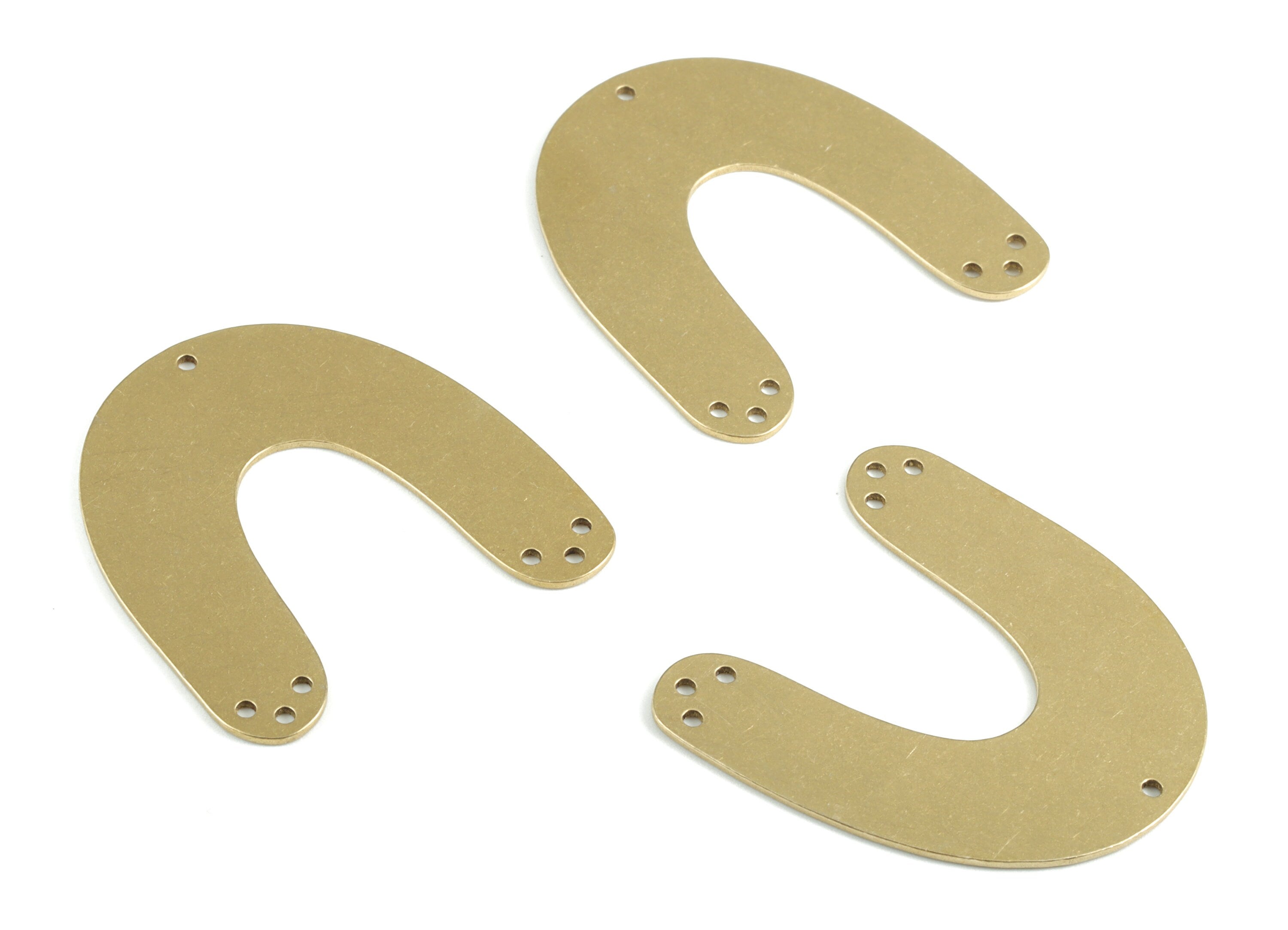 Personalized stamping blank - Brass U Earring Connector - Raw Brass U Earrings Charms - 7 Holes - 34.51x33.06x0.83mm - PPM3014 - DOMEDBAZAAR