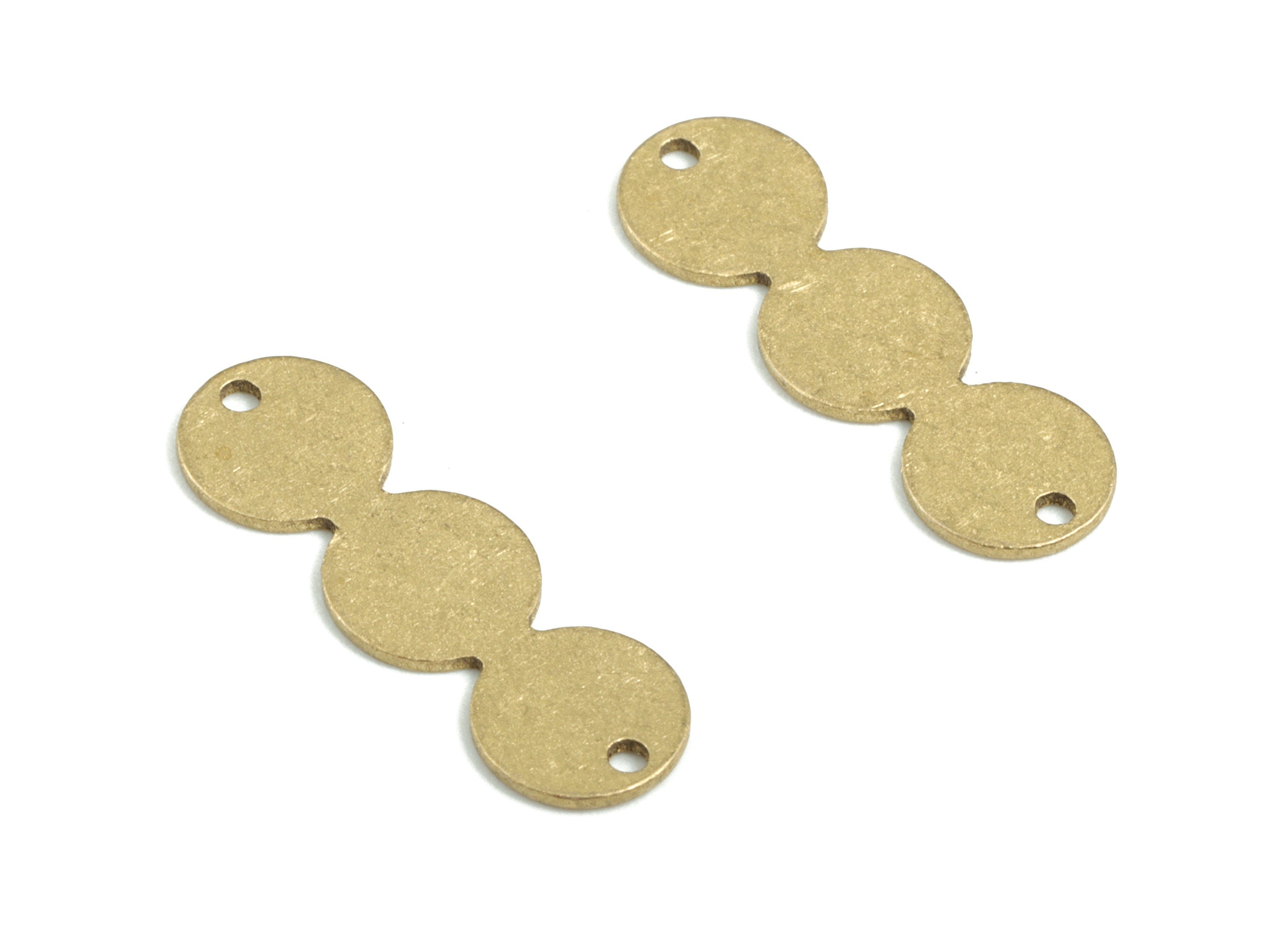 Personalized stamping blank - Brass 3 Round Earring Connector - Raw Brass 3 Circle Earring Charms and Pendant - 20x6x0.59mm - PPM3213 - DOMEDBAZAAR