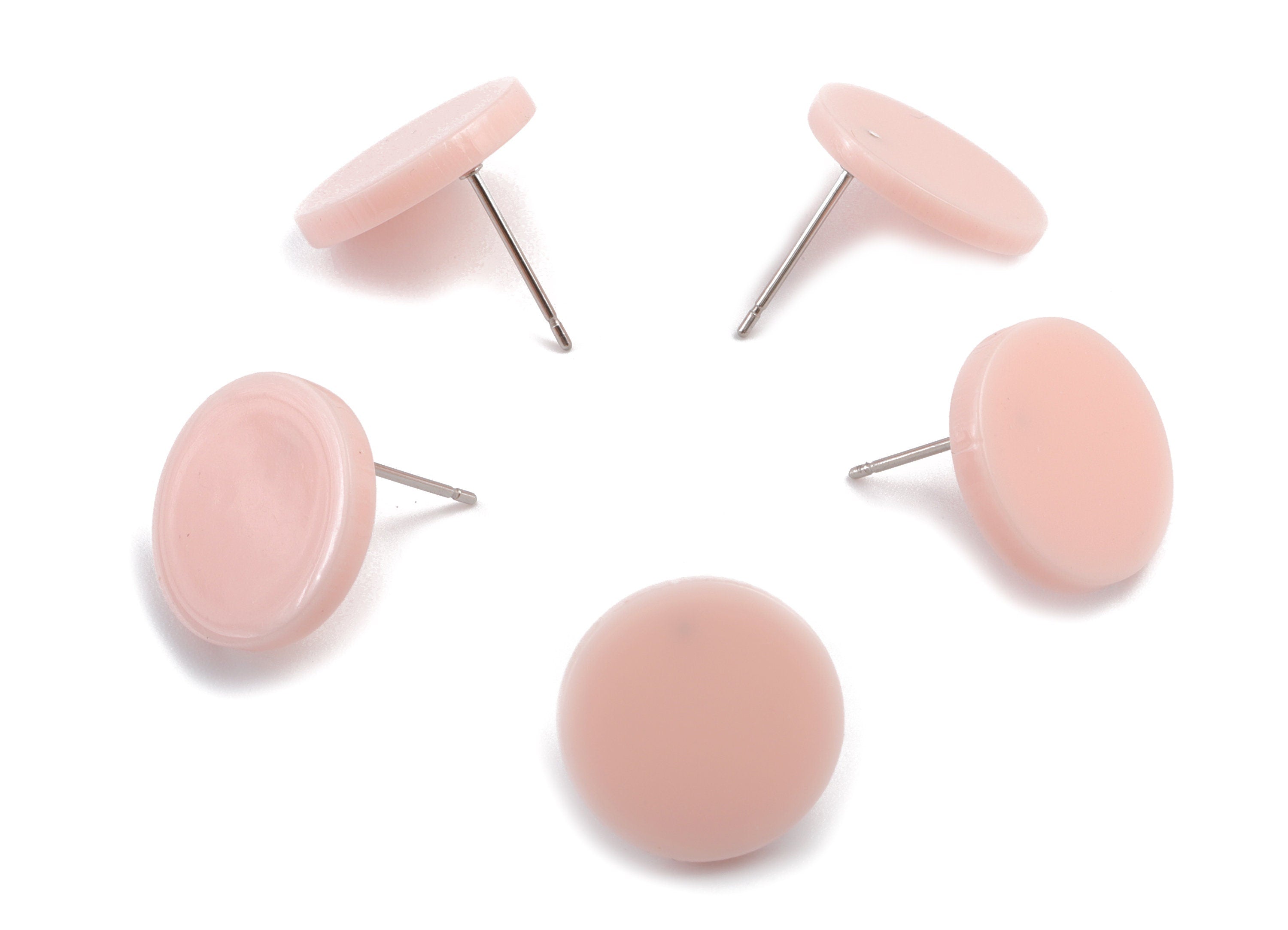 Acrylic Mini Round Earring Stud - Circle Earring Post - Earring Post - Jewelry Supplies - Color Code: A130 - 14.85x14.85x3.3mm - AC1812-A130 - DOMEDBAZAAR