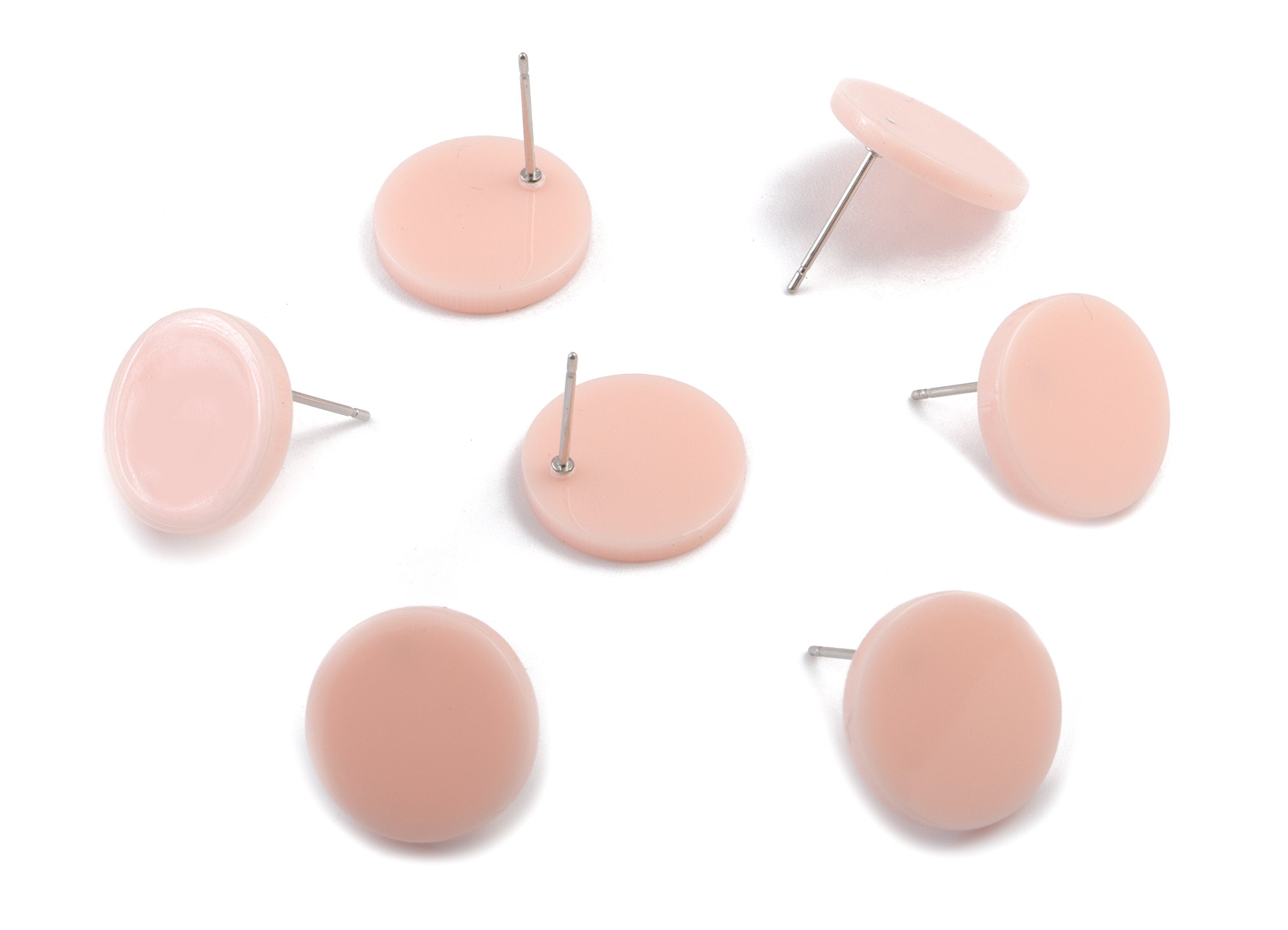 Acrylic Mini Round Earring Stud - Circle Earring Post - Earring Post - Jewelry Supplies - Color Code: A130 - 14.85x14.85x3.3mm - AC1812-A130 - DOMEDBAZAAR