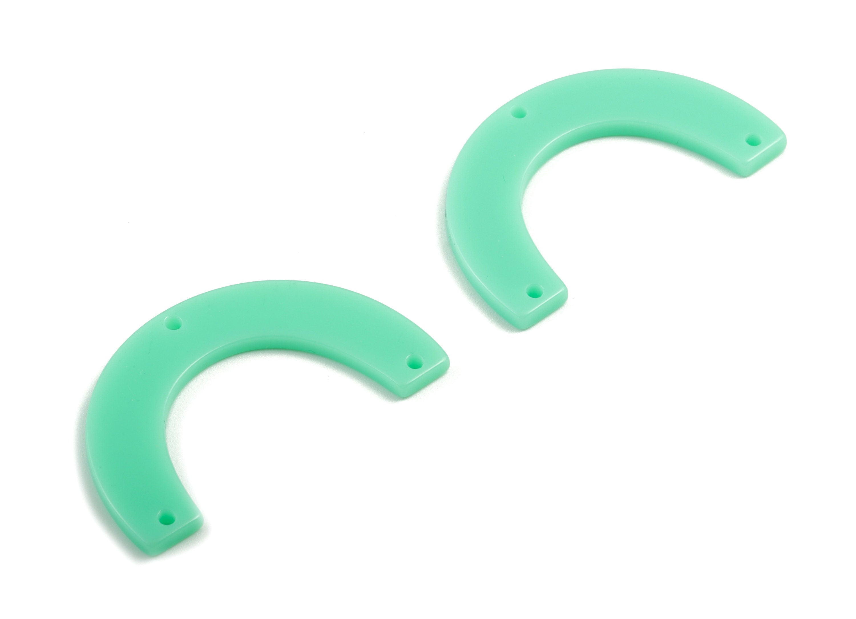 Acetate U Earring Charm - U Pendant With 3 Holes - Earring Findings - Jewelry Supplies - Color Code: A486 - 37.99x22.79x2.09mm - AC1329-A486 - DOMEDBAZAAR