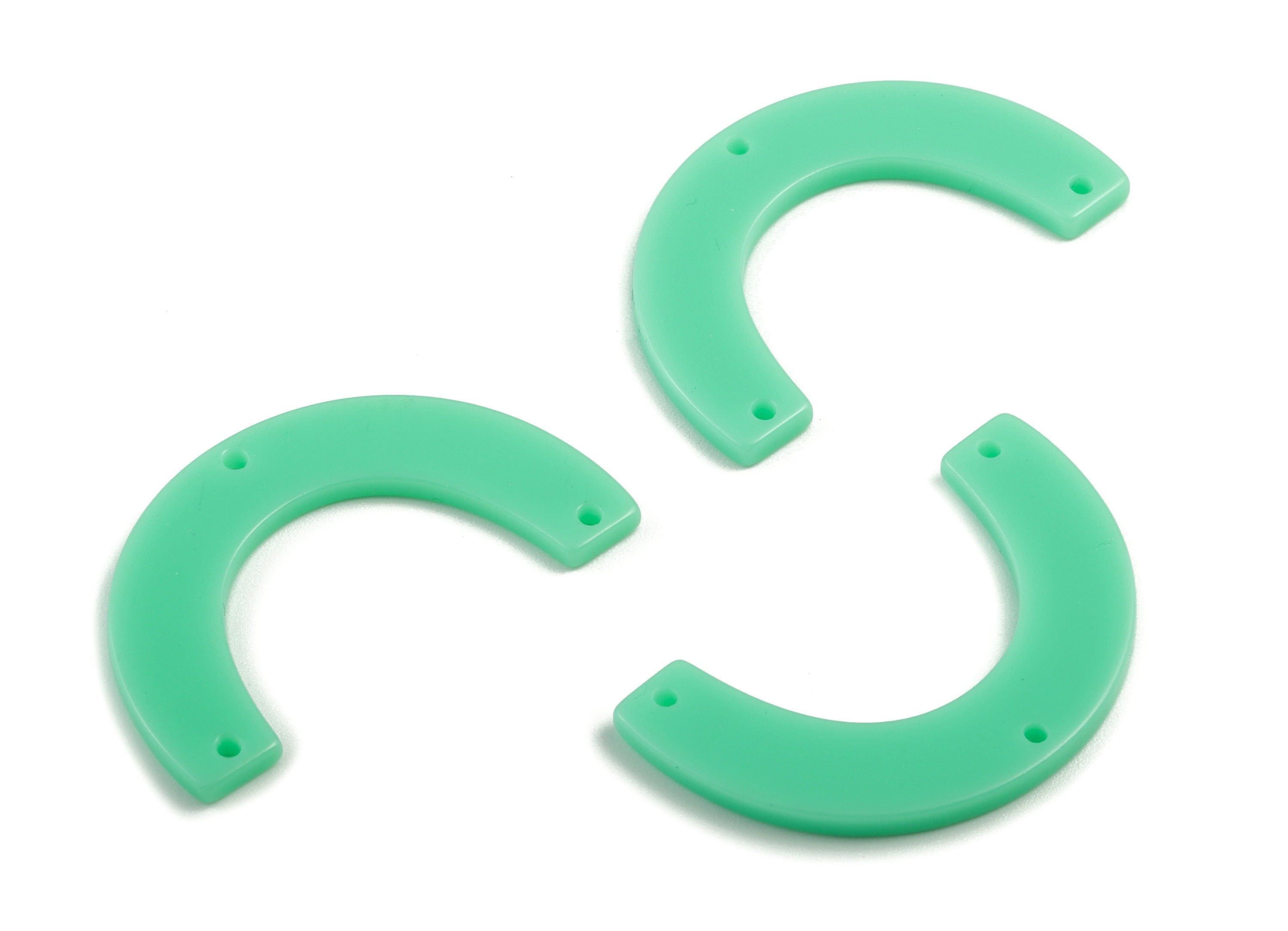 Acetate U Earring Charm - U Pendant With 3 Holes - Earring Findings - Jewelry Supplies - Color Code: A486 - 37.99x22.79x2.09mm - AC1329-A486 - DOMEDBAZAAR