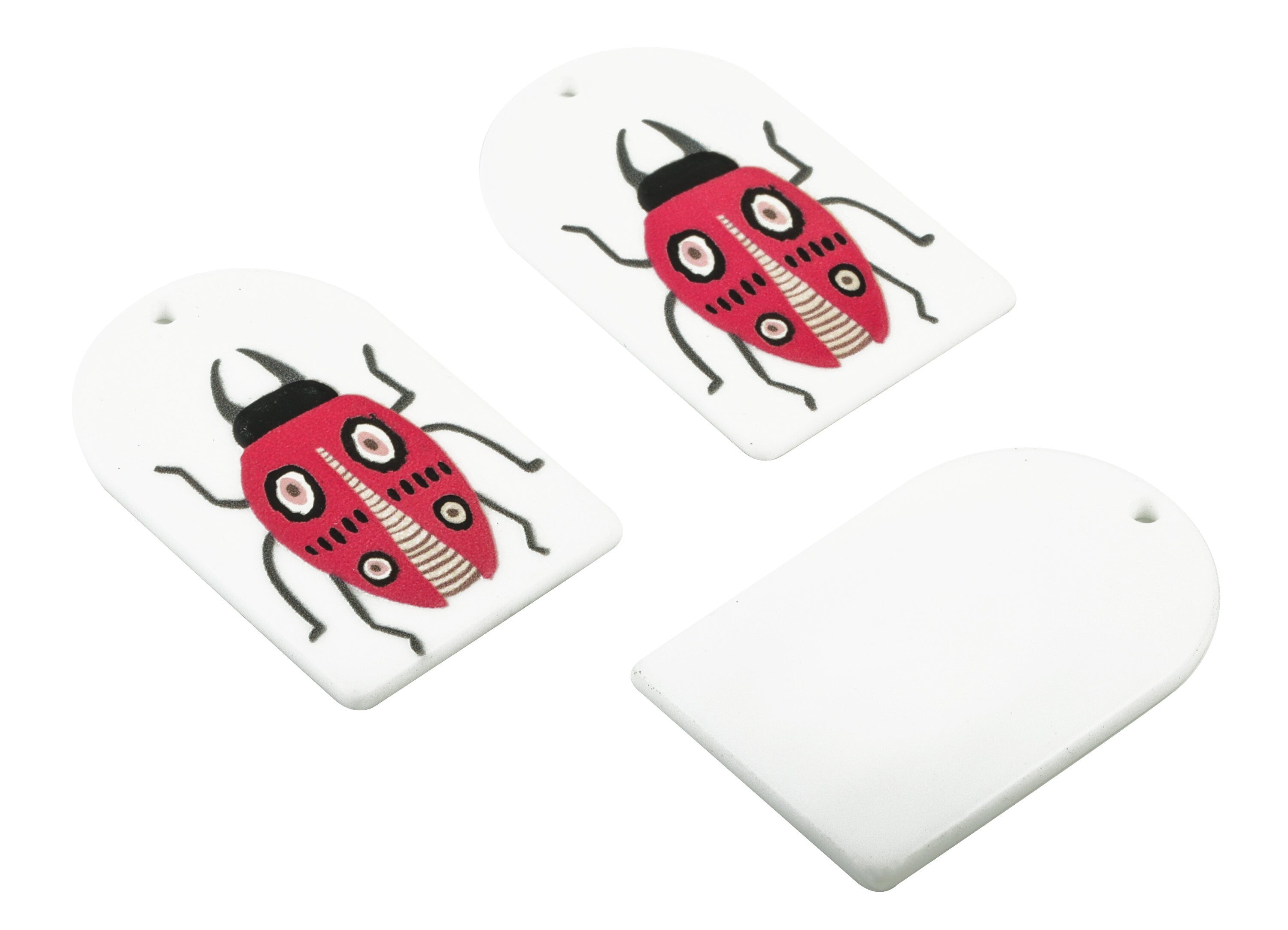 Acrylic Beetle Earring Charms - Acrylic Insect Pandant - Earring Findings - Jewelry Supplies - 39.8x25.39x2.42mm - AC2023A - DOMEDBAZAAR