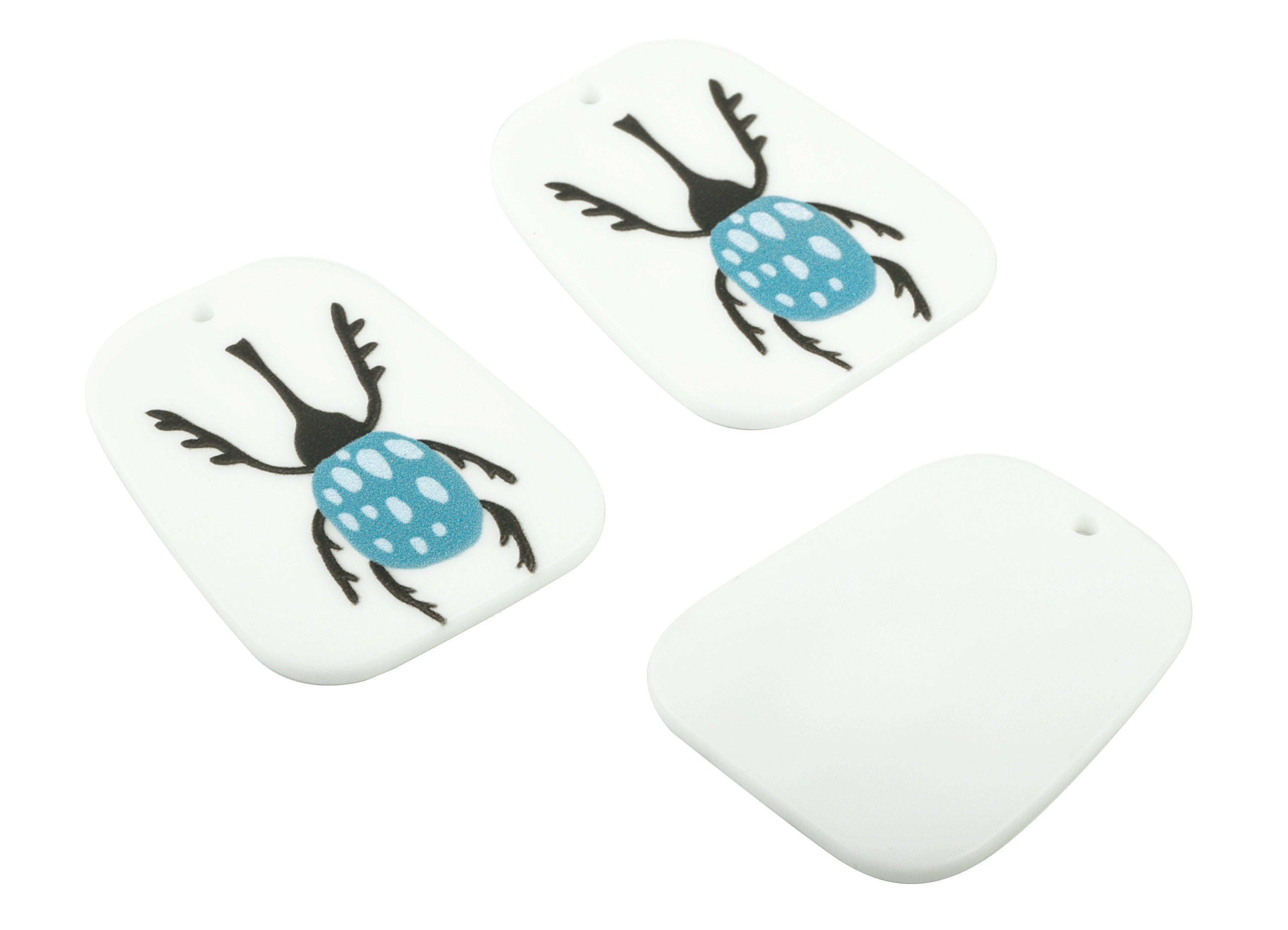 Acrylic Beetle Earring Charms - Acrylic Insect Pandant - Earring Findings - Jewelry Supplies - 37.76x29.77x2.63mm - AC2021A - DOMEDBAZAAR