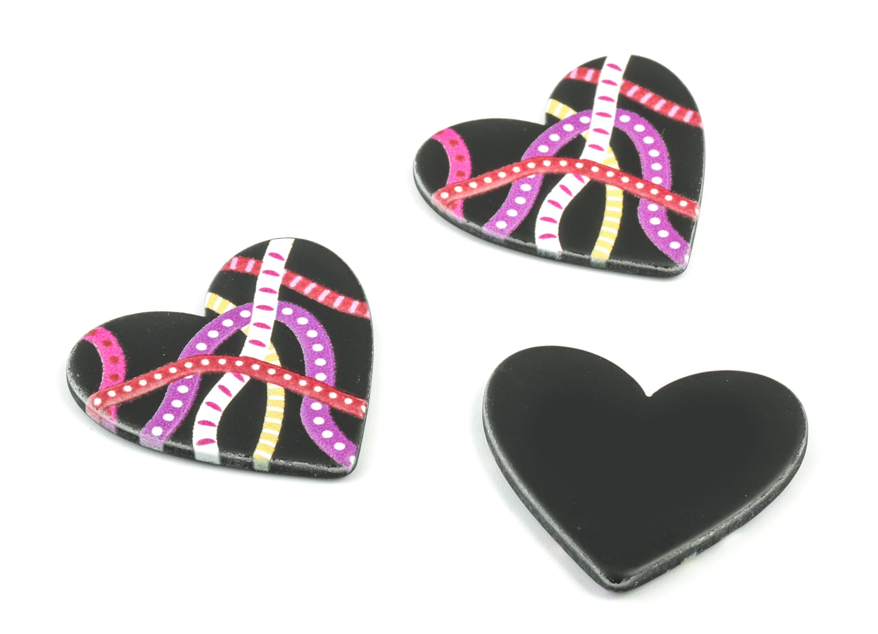 Acrylic Heart Earring Charms - Acrylic Heaer Earrings - Earring Findings - Jewelry Supplies - 27.34x30.34x2.54mm - AC2052 - DOMEDBAZAAR