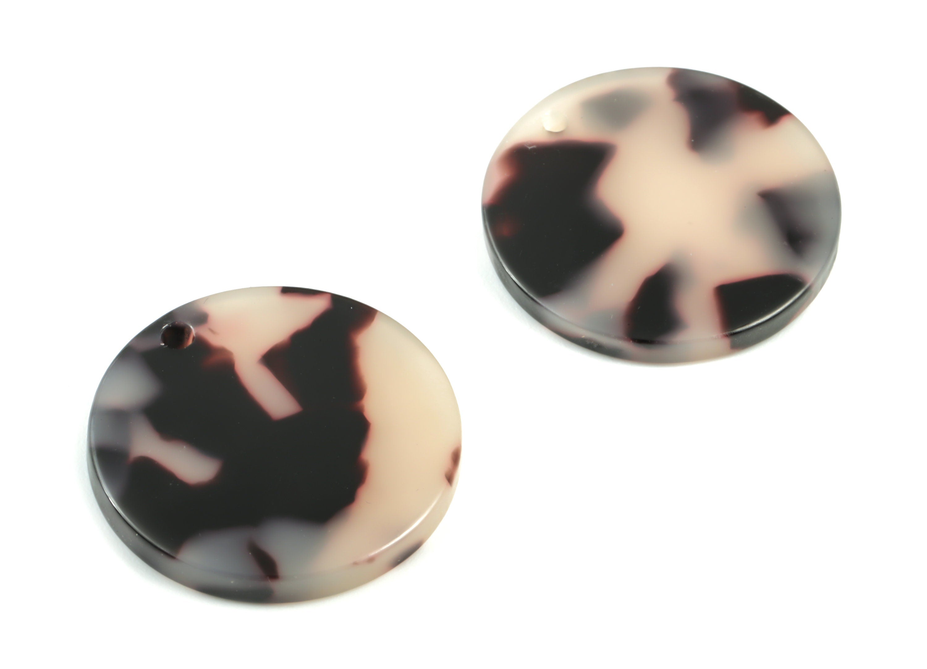 Acetate Round Earring Charms - Blonde Tortoise Shell Round Pendant - Jewelry Supplies - Color Code: A07 - 21.85x21.85x2.68mm - AC1585-A07 - DOMEDBAZAAR