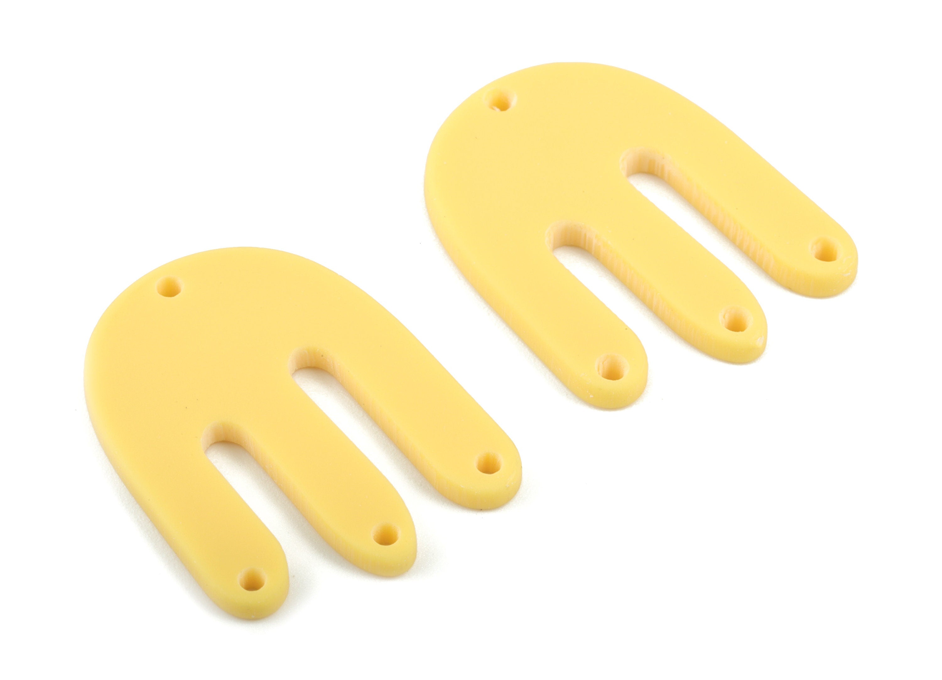 Acrylic D Earring Connector - Yellow M Earring Charms - 4 Holes - Jewelry Supplies - Color Code:A474 - 29.8x22.93x1.95mm - AC2032-A474 - DOMEDBAZAAR