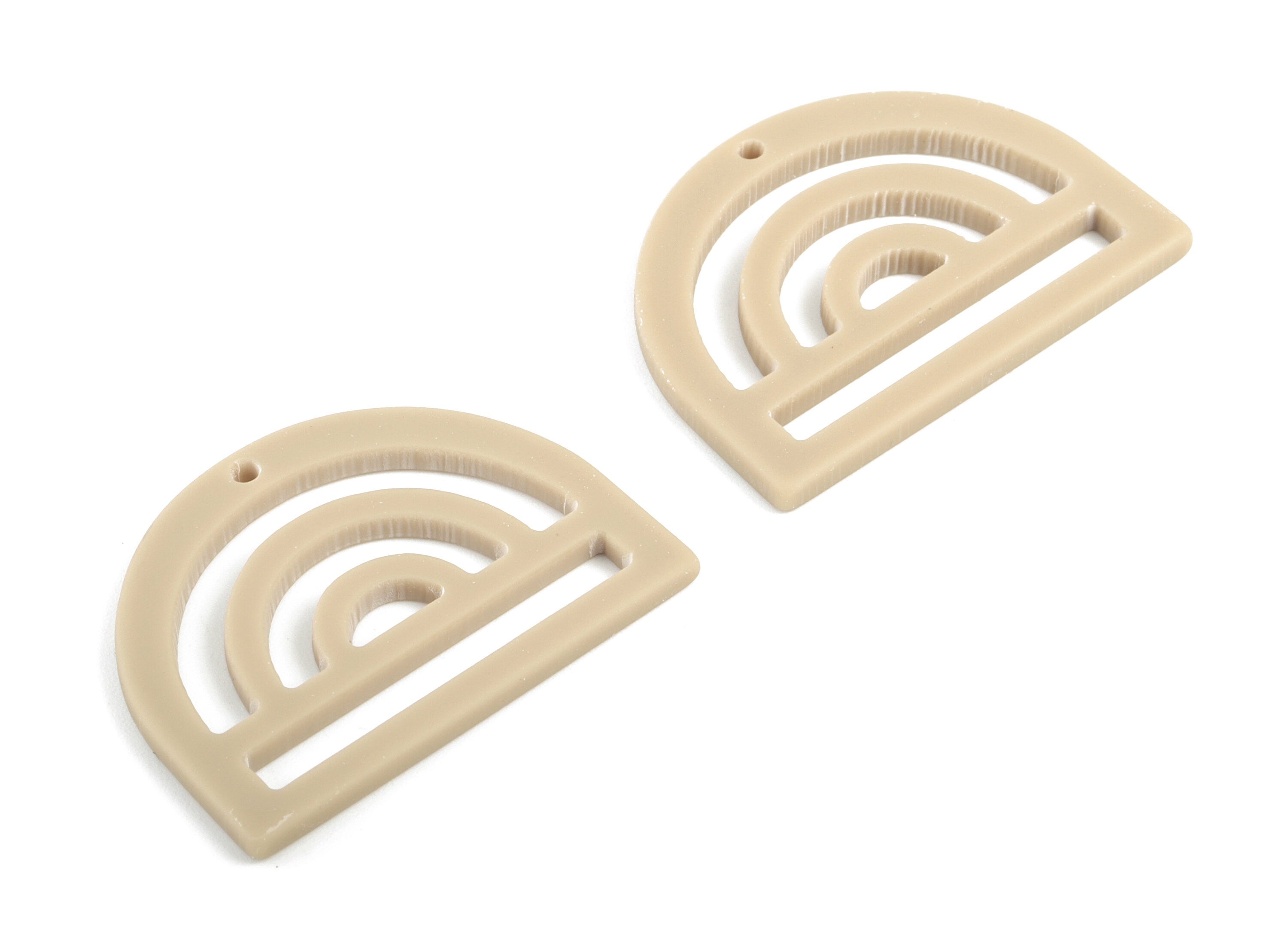 Acrylic Rainbow Earring Charms - Brown Rainbow D Pendant - Jewelry Supplies - Color Code:A4978 - 35.29x25.77x2.15mm - AC2029-A498 - DOMEDBAZAAR