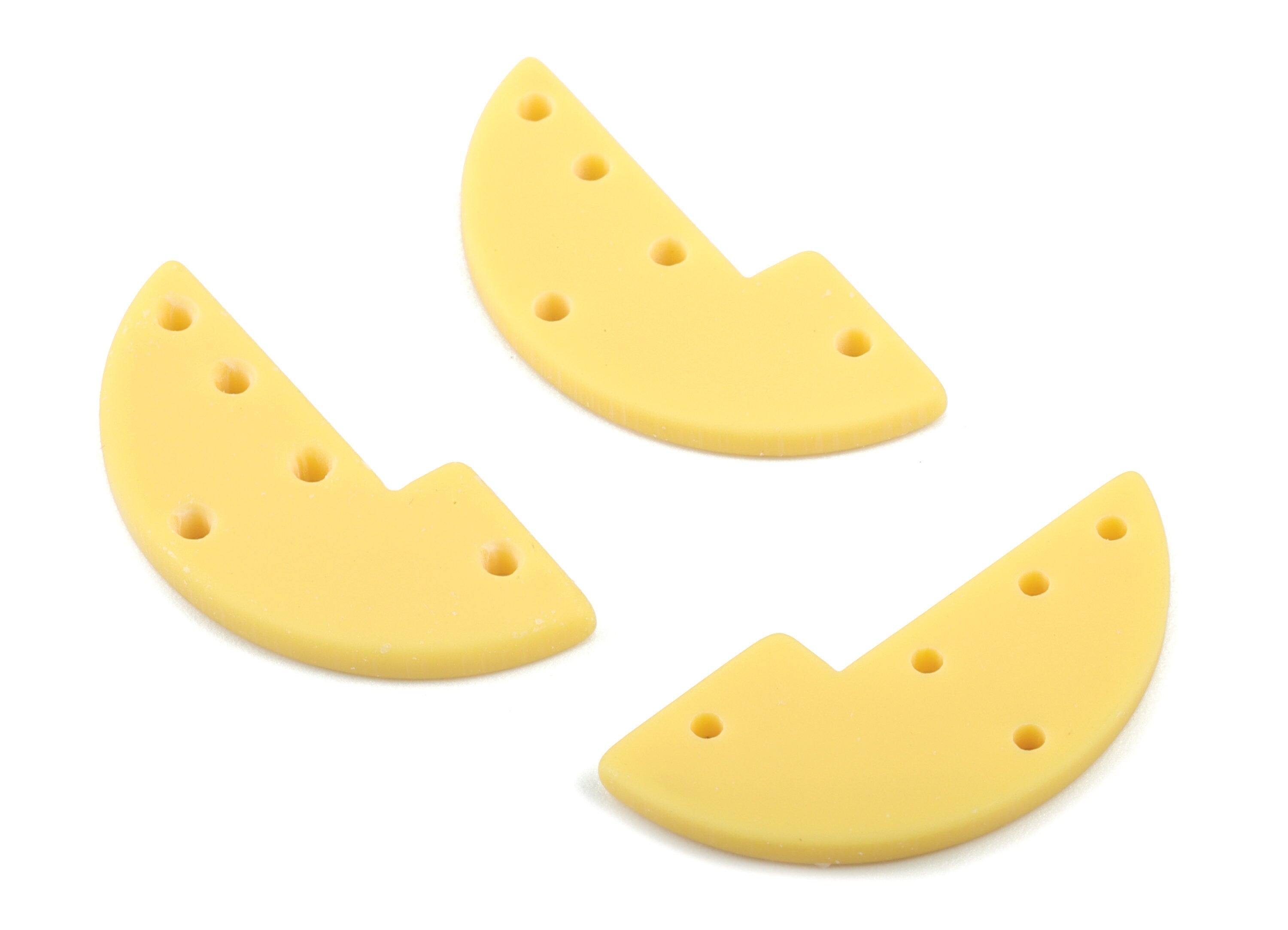 Acrylic Half Moon Earring Connector - Yellow Semi Circle Earring Charms - 5 Holes - Color Code:A474 - 29.54x13.22x2.43mm - AC2036-A474 - DOMEDBAZAAR