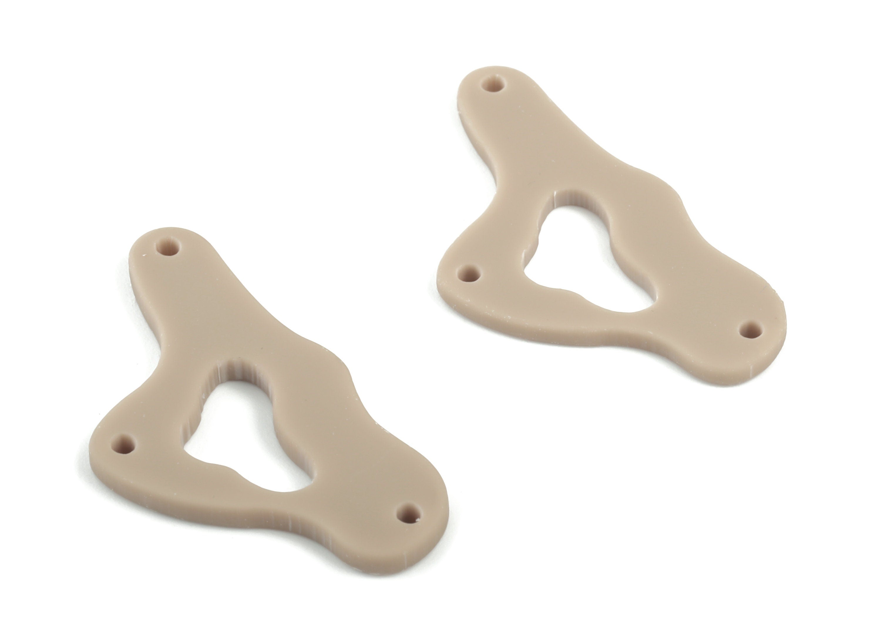 Acrylic Cloud Earring Connector - Brown Cloud Earring Charms - 3 Holes - Color Code:A498 - 33.15x18.19x2.11mm - AC2025-A498 - DOMEDBAZAAR