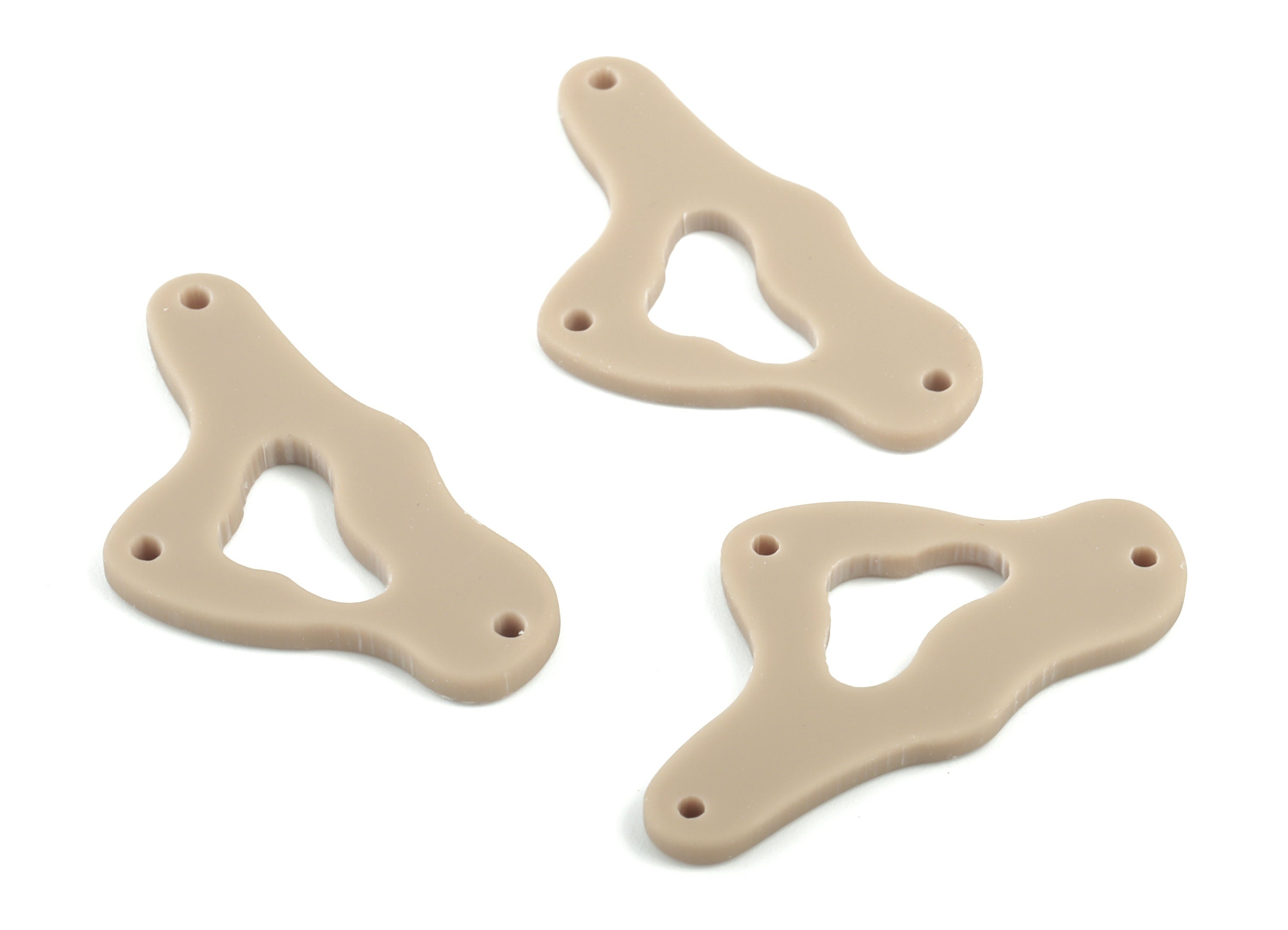 Acrylic Cloud Earring Connector - Brown Cloud Earring Charms - 3 Holes - Color Code:A498 - 33.15x18.19x2.11mm - AC2025-A498 - DOMEDBAZAAR