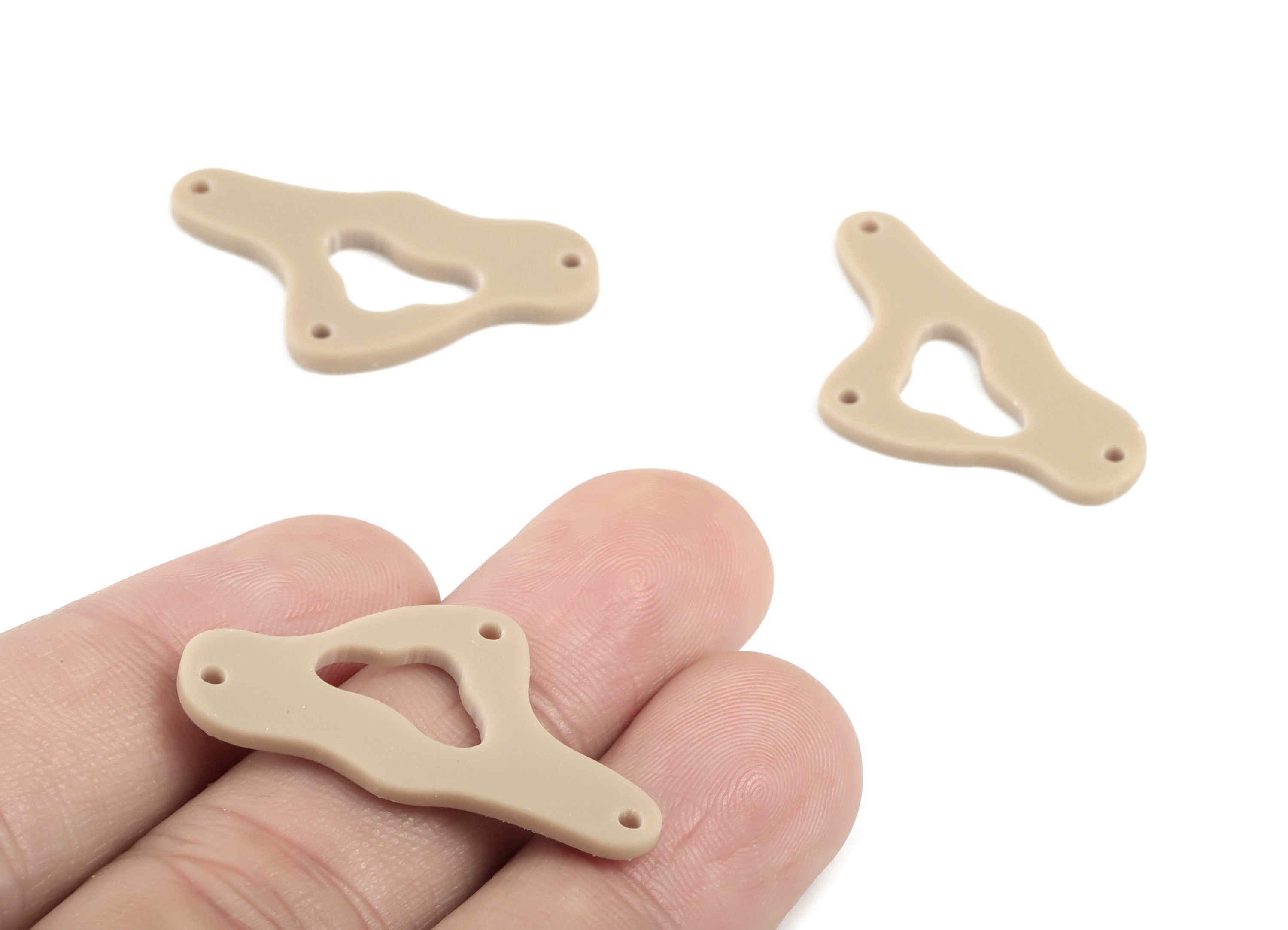 Acrylic Cloud Earring Connector - Brown Cloud Earring Charms - 3 Holes - Color Code:A498 - 33.15x18.19x2.11mm - AC2025-A498 - DOMEDBAZAAR