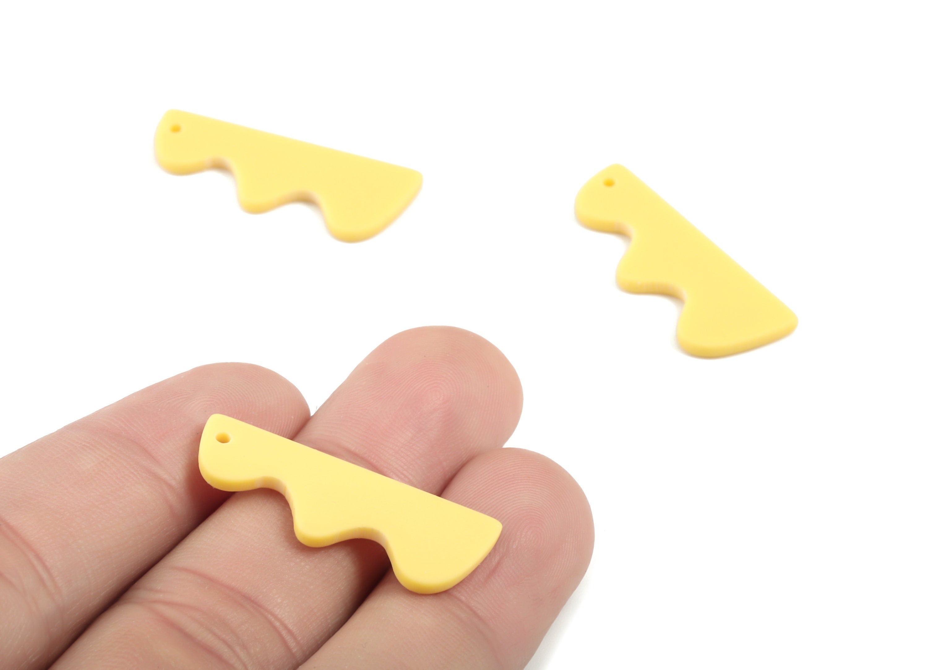 Acrylic Hills Earring Charms - Yellow Hills Pendant - Earring Findings - Jewelry Supplies - Color Code:A474 - 30x11.56x2.42mm - AC2027-A474 - DOMEDBAZAAR