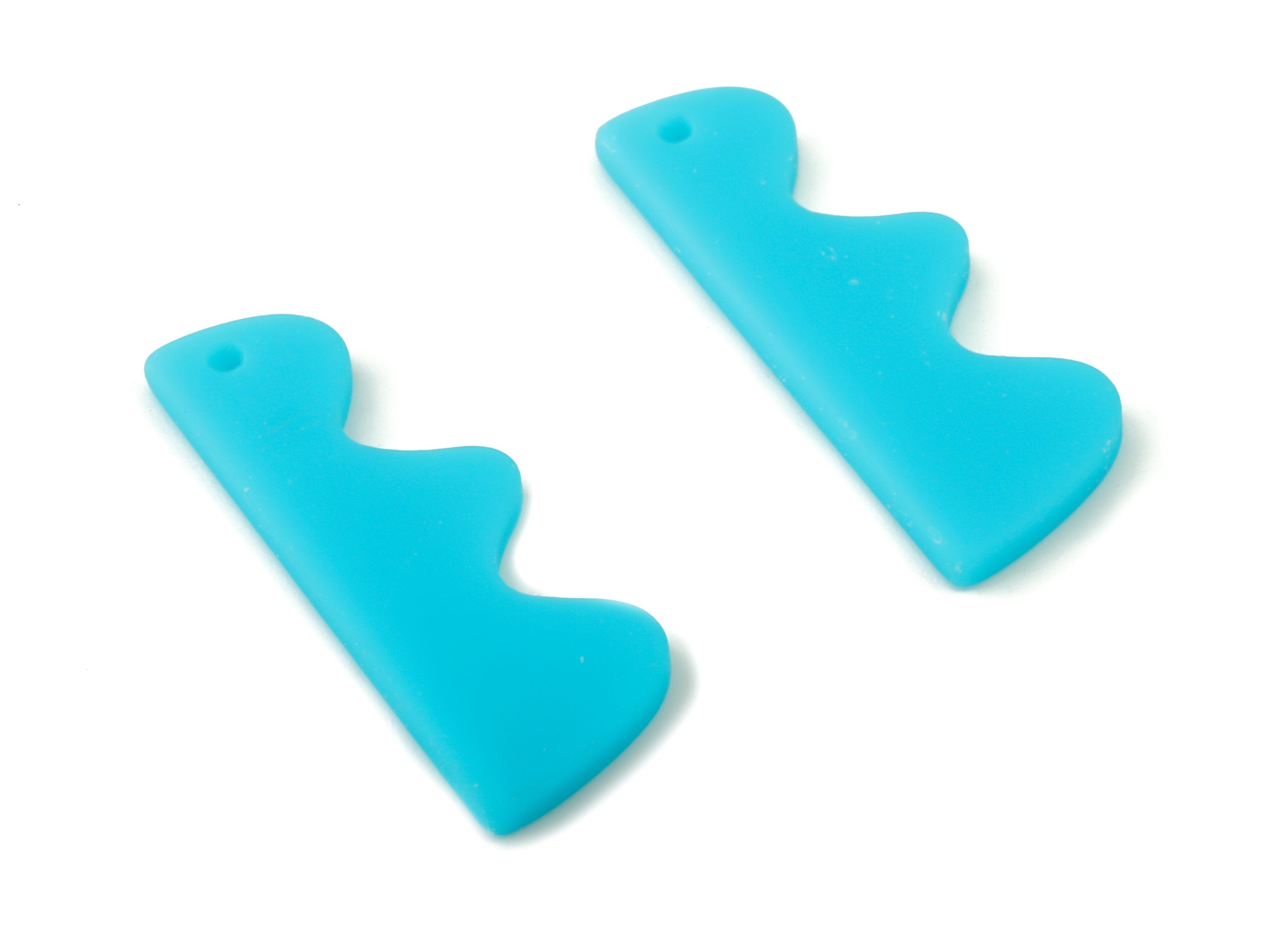 Acrylic Hills Earring Charms - Blue Hills Pendant - Earring Findings - Jewelry Supplies - Color Code:A497 - 30x11.56x2.42mm - AC2027-A497 - DOMEDBAZAAR