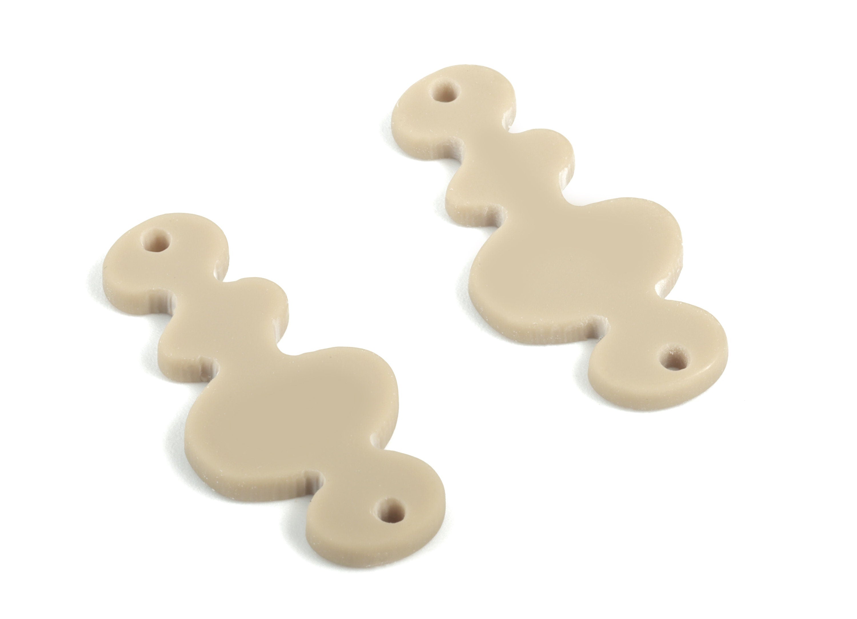 Acrylic Waves Earring Connector - Brown Waves Earring Charms - 2 Holes - Jewelry Supplies - Color Code:A498 - 29.65x13.41x2mm - AC2033-A498 - DOMEDBAZAAR