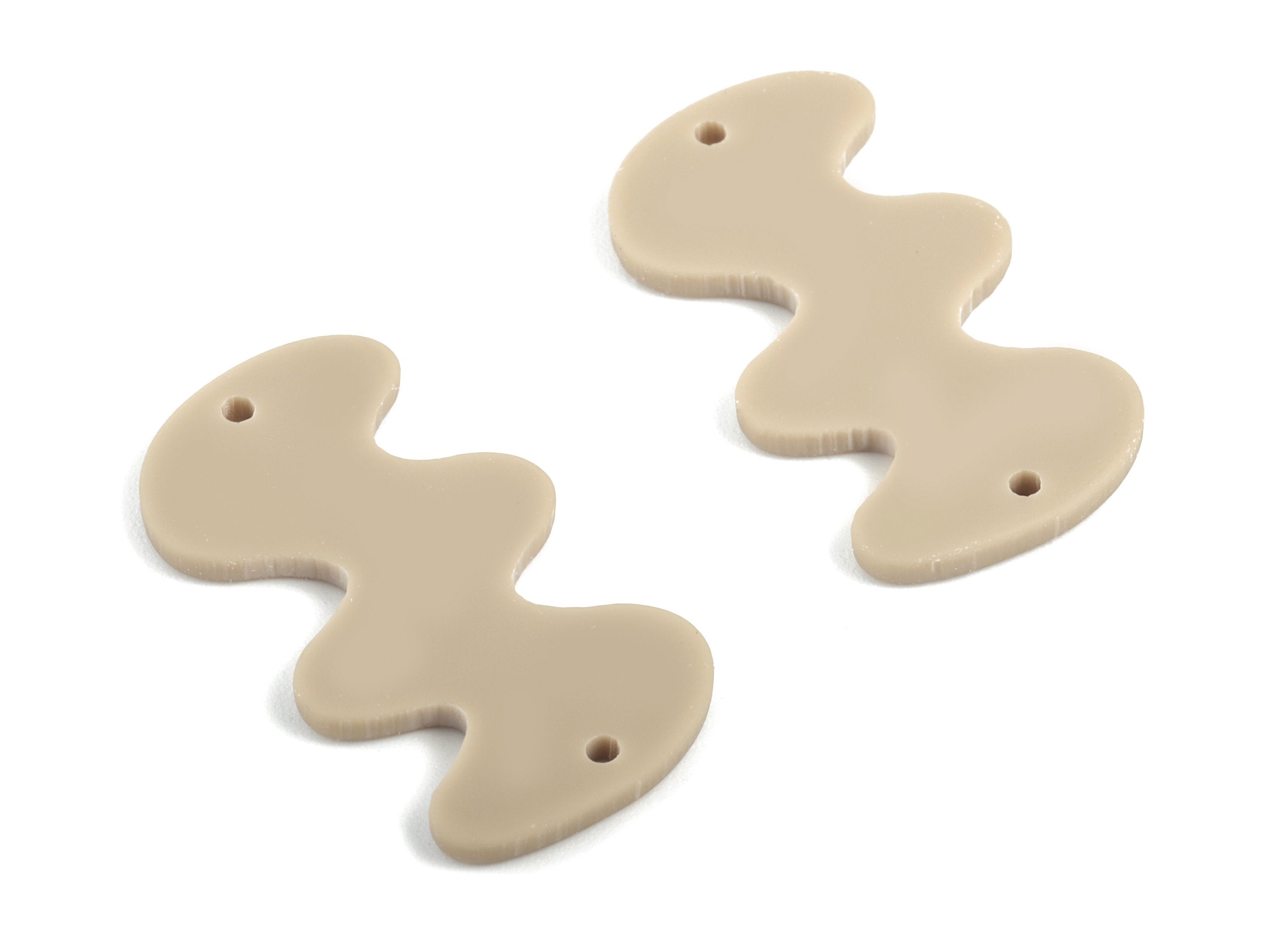 Acrylic Waves Earring Connector - Brown Waves Earring Charms - 2 Holes - Jewelry Supplies - Color Code:A498 - 29.62x16x2.29mm - AC2030-A498 - DOMEDBAZAAR