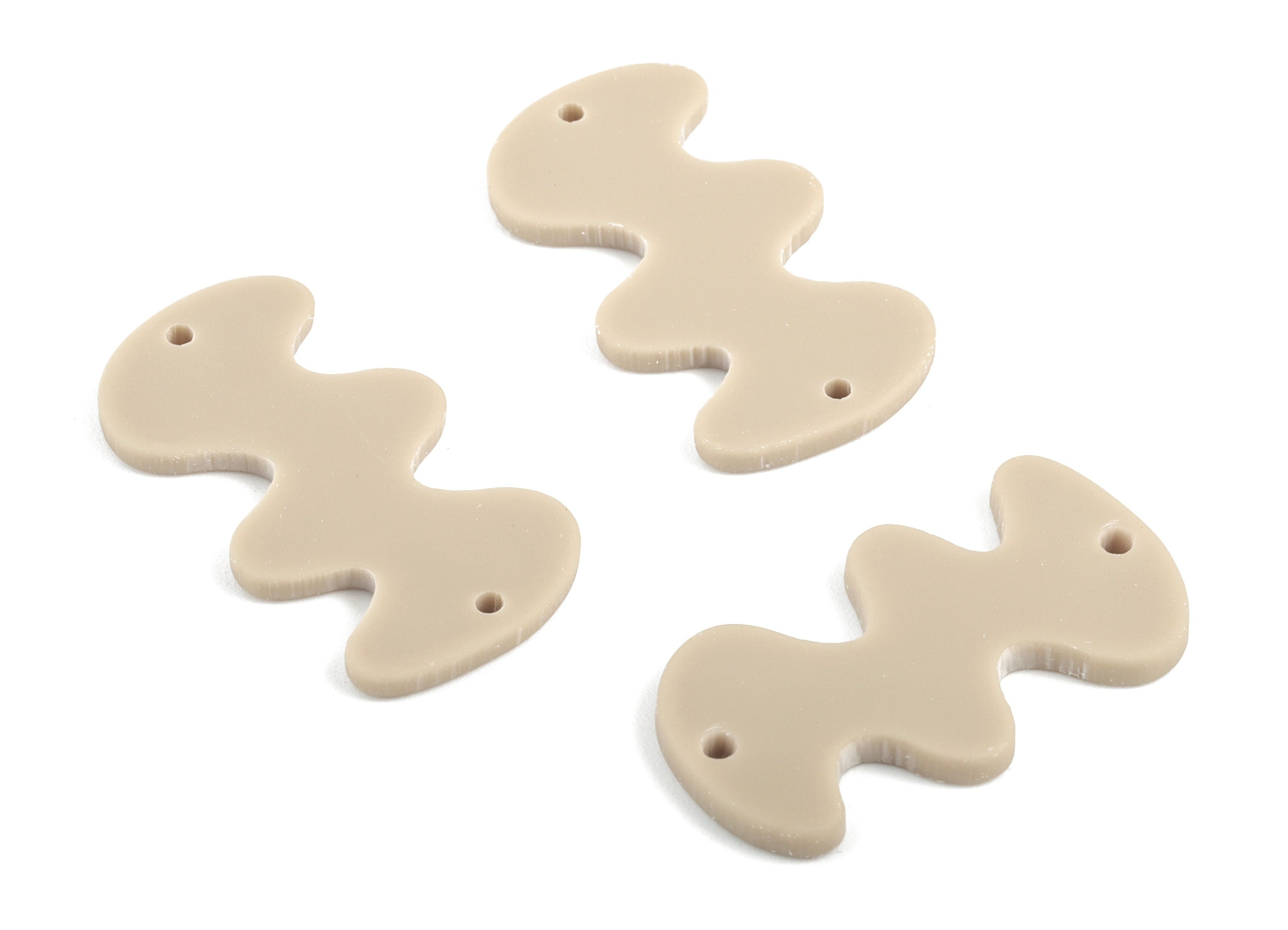 Acrylic Waves Earring Connector - Brown Waves Earring Charms - 2 Holes - Jewelry Supplies - Color Code:A498 - 29.62x16x2.29mm - AC2030-A498 - DOMEDBAZAAR