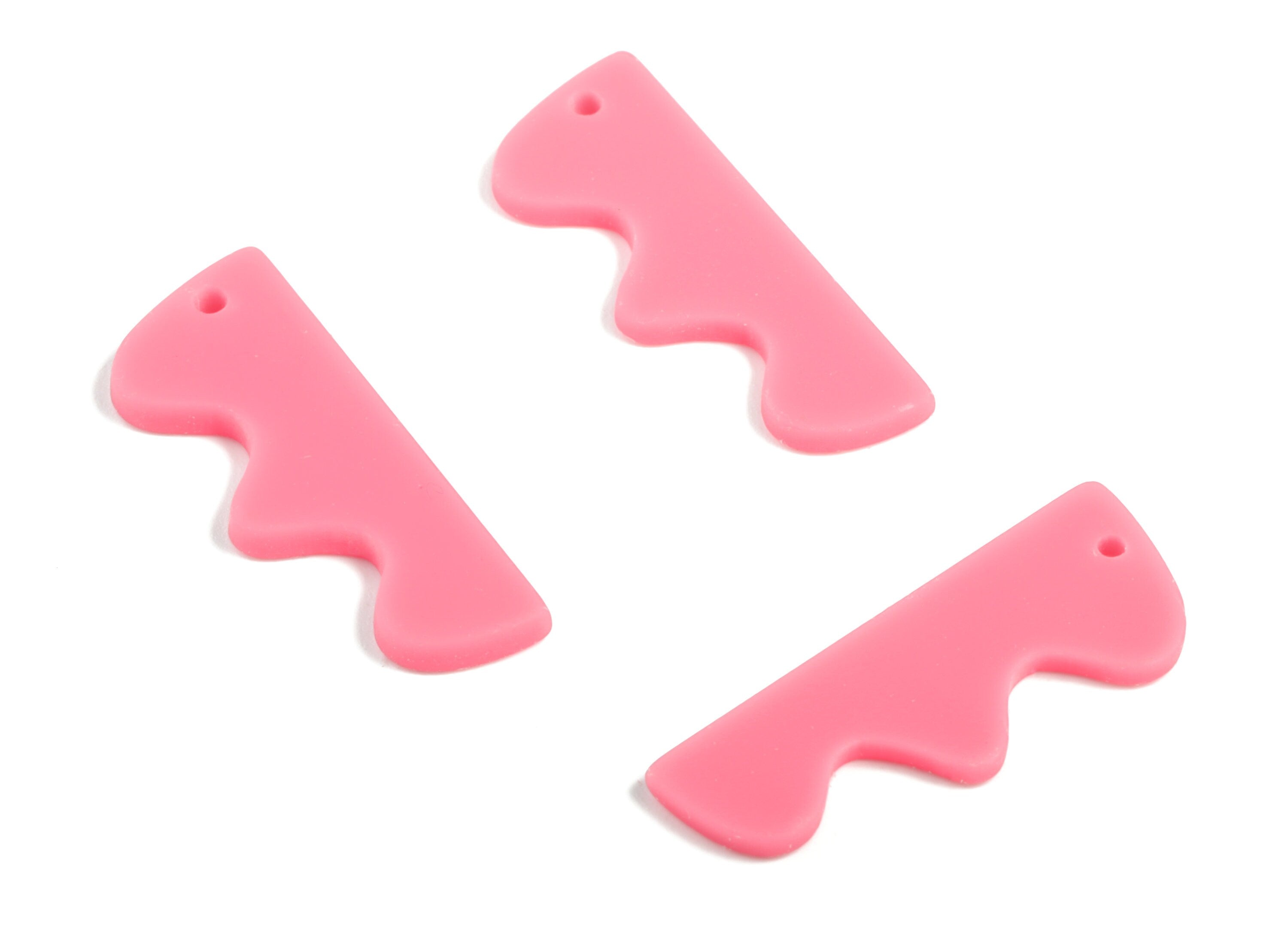 Acrylic Hills Earring Charms - PInk Hills Pendant - Earring Findings - Jewelry Supplies - Color Code:A484 - 30x11.47x2.28mm - AC2028-A484 - DOMEDBAZAAR