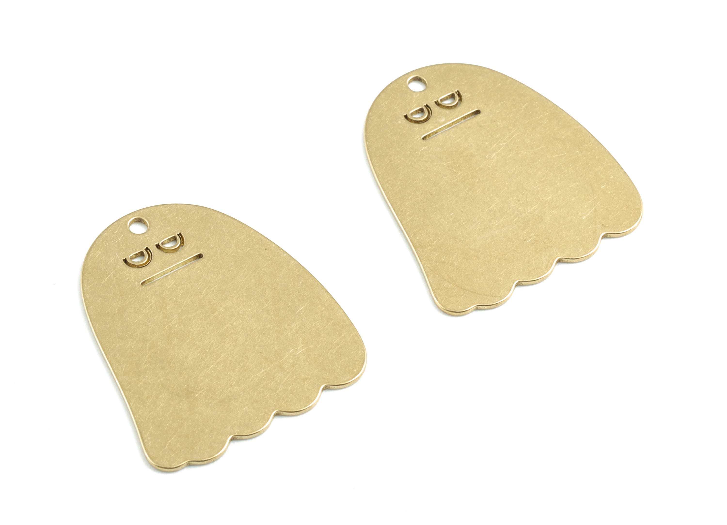 Personalized stamping blank - Brass Ghost Earring Charms - Raw Brass Ghost Pendant - Earrings Finding - 25x201x0.62mm - PPM3162 - DOMEDBAZAAR