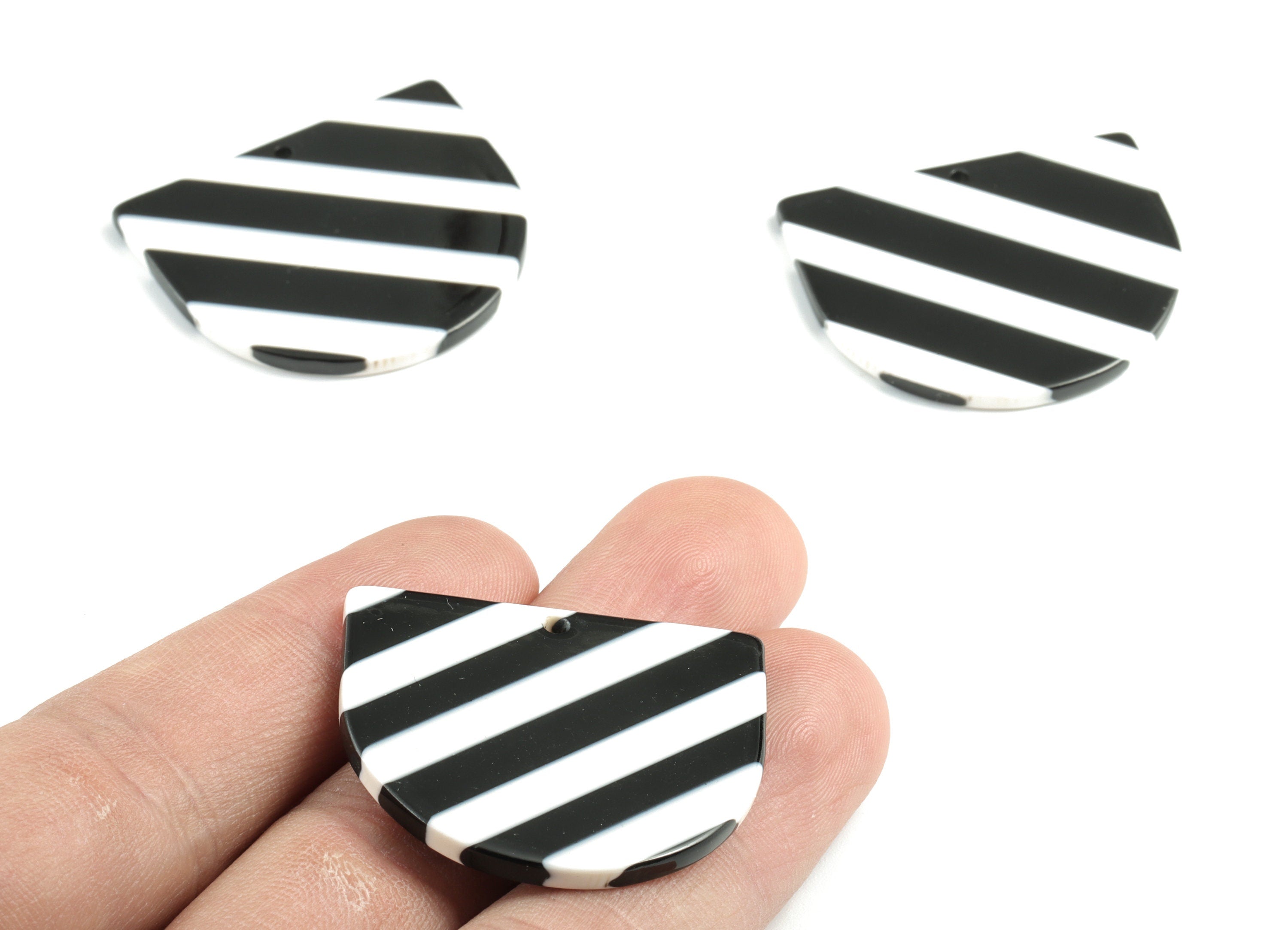 Acetate D Charms - Half Moon Earrings and Pendant - Earring Findings - Jewelry Supplies - Color Code:A64 - 34.17x29.43x2.37mm - AC1094-A64 - DOMEDBAZAAR