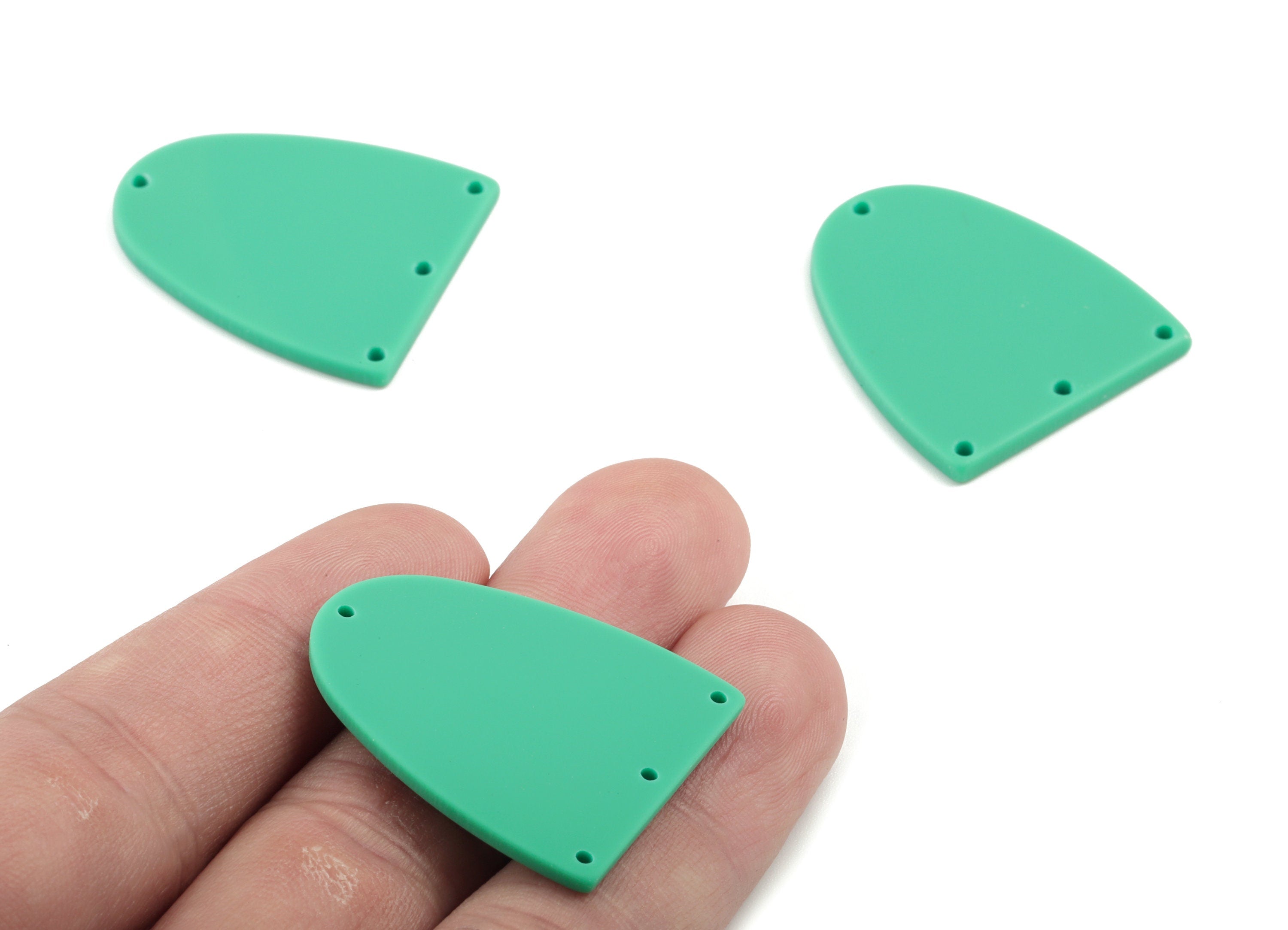 Acrylic D Earring Connector - Acrylic D Earring Charms - 4 Holes - Jewellery Supplies - Color Code:A478 - 31.85x27.15x2.55mm - AC1956-A478 - DOMEDBAZAAR