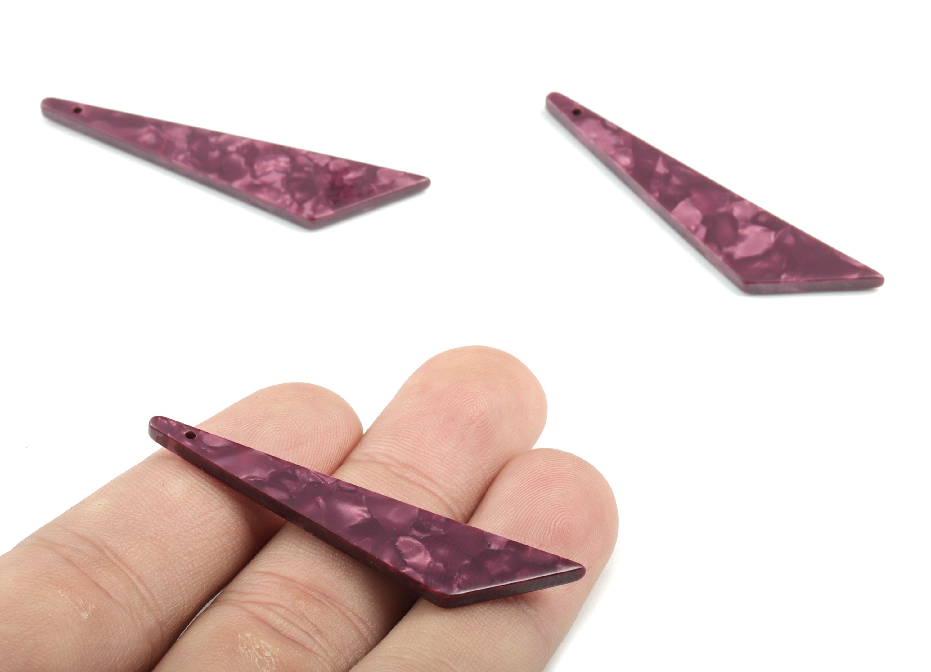 Acetate Triangle Earring Charm - Triangle Pendant - Earring Findings - Jewelry Supplies - Color Code: A407 - 51.27x11.6x2.58mm - AC1352-A407 - DOMEDBAZAAR