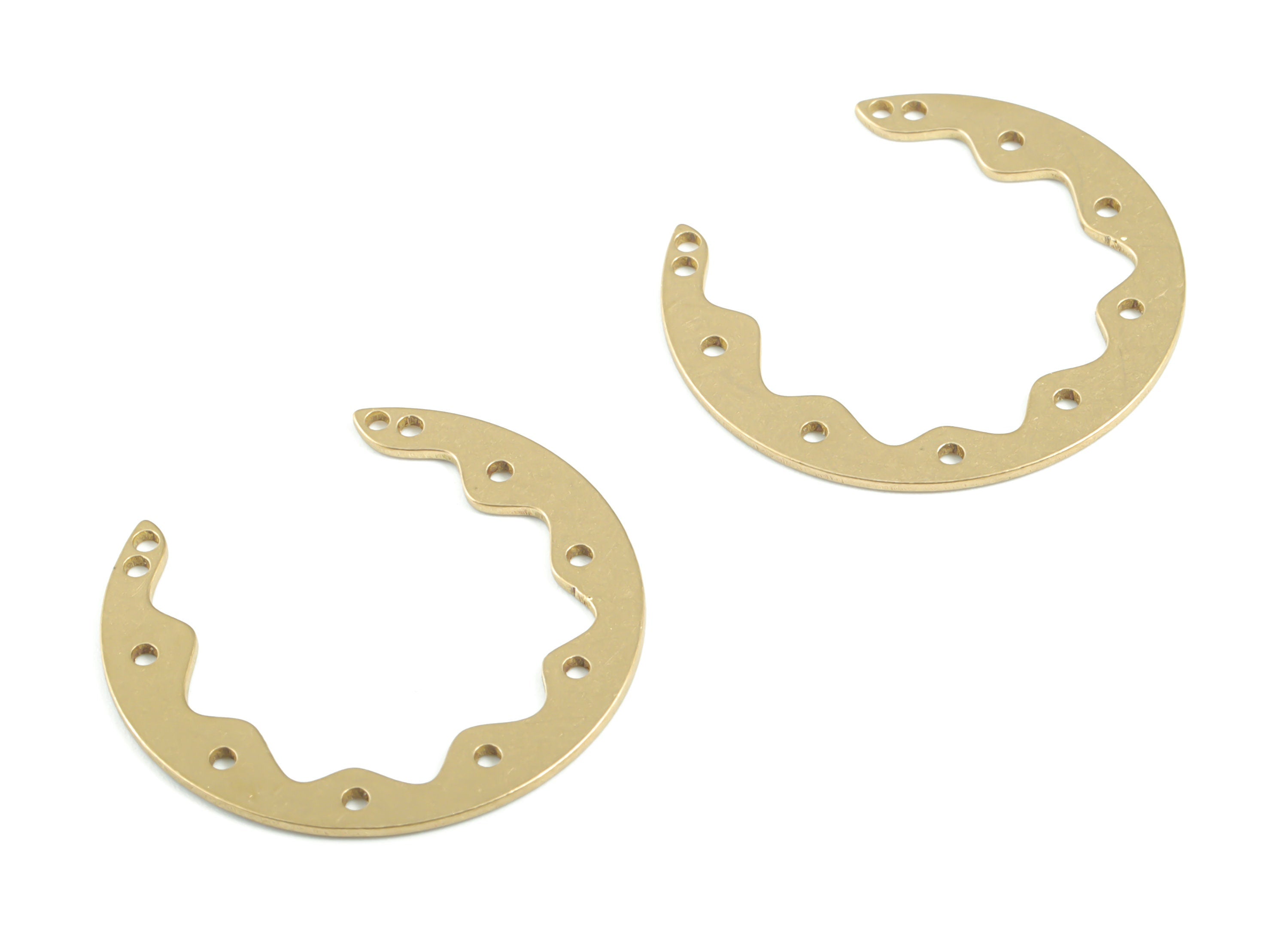 Brass Crescent Earring Connector - Raw Brass C Earring Charms - 11 Holes - Earrings Finding - Jewelry Supplies - 29.89x28.1x0.78mm - PPM3370 - DOMEDBAZAAR