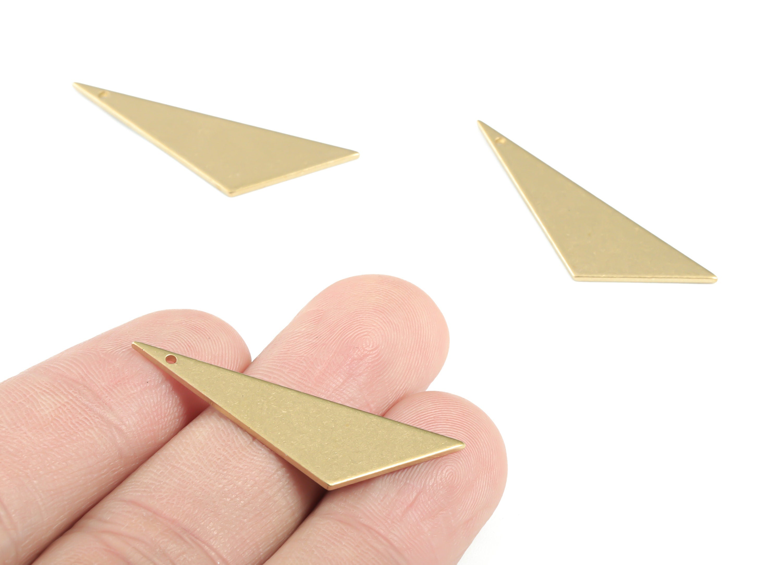 Personalized stamping blank - Brass Triangle Earring Charms - Raw Brass Triangle Pendant - Earring Findings - 37.88x11.51x0.97mm - PP3599 - DOMEDBAZAAR