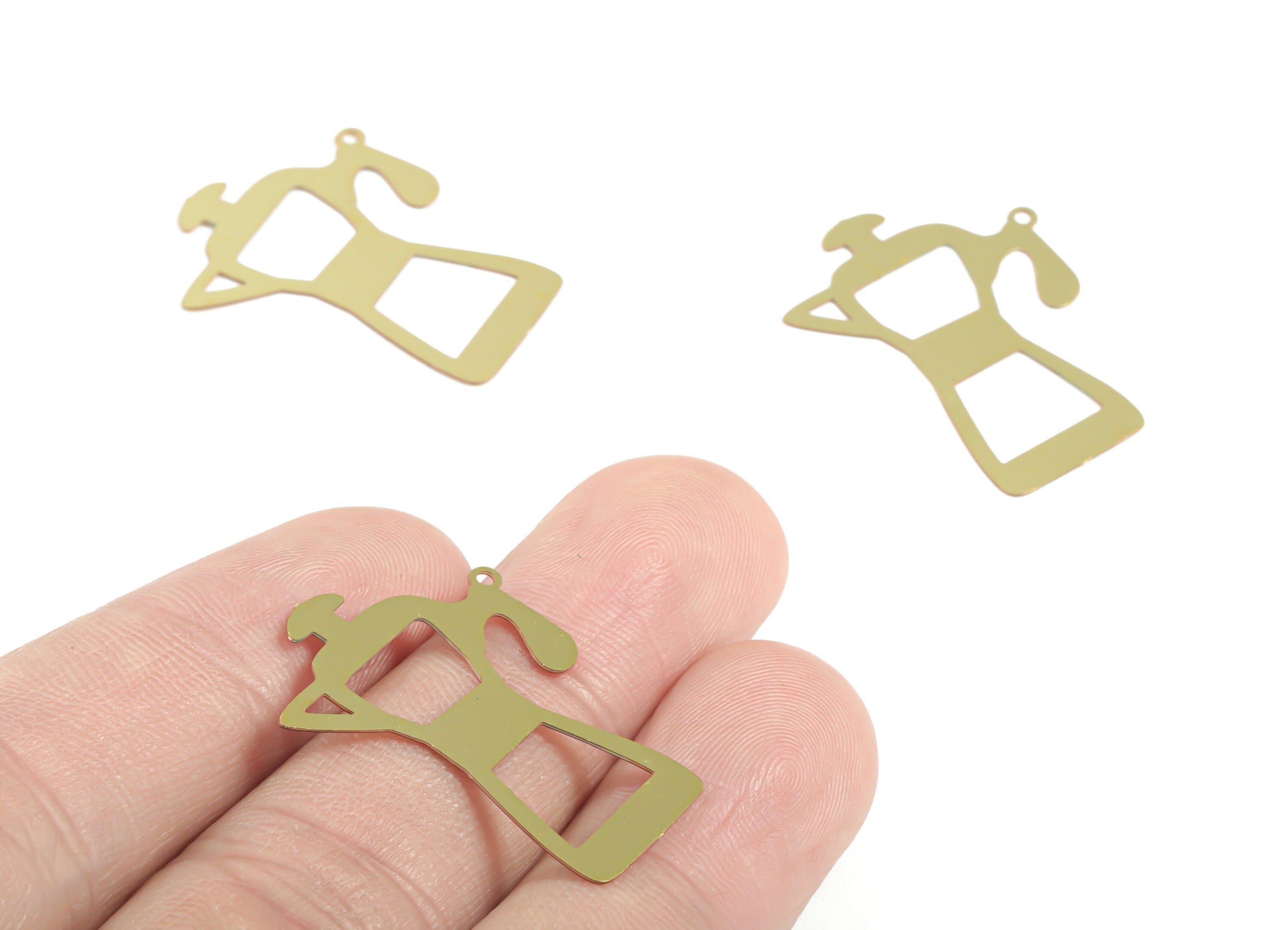 Brass Kettle Earring Charms - Raw Brass Teapot Pendant - Earring Findings - Jewelry Supplies - 29.72x22.29x0.29mm - JJC11909 - DOMEDBAZAAR