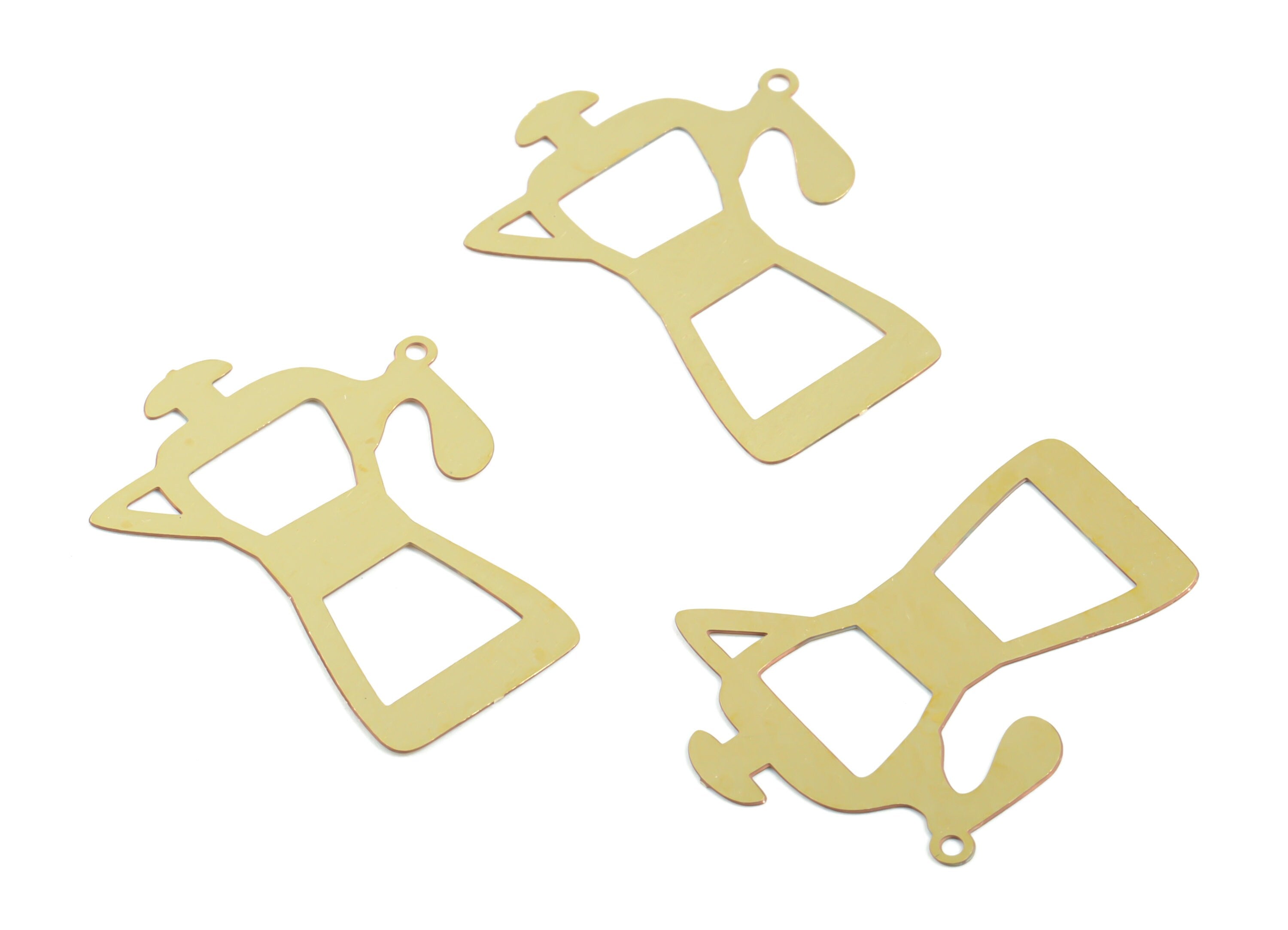 Brass Kettle Earring Charms - Raw Brass Teapot Pendant - Earring Findings - Jewelry Supplies - 29.72x22.29x0.29mm - JJC11909 - DOMEDBAZAAR