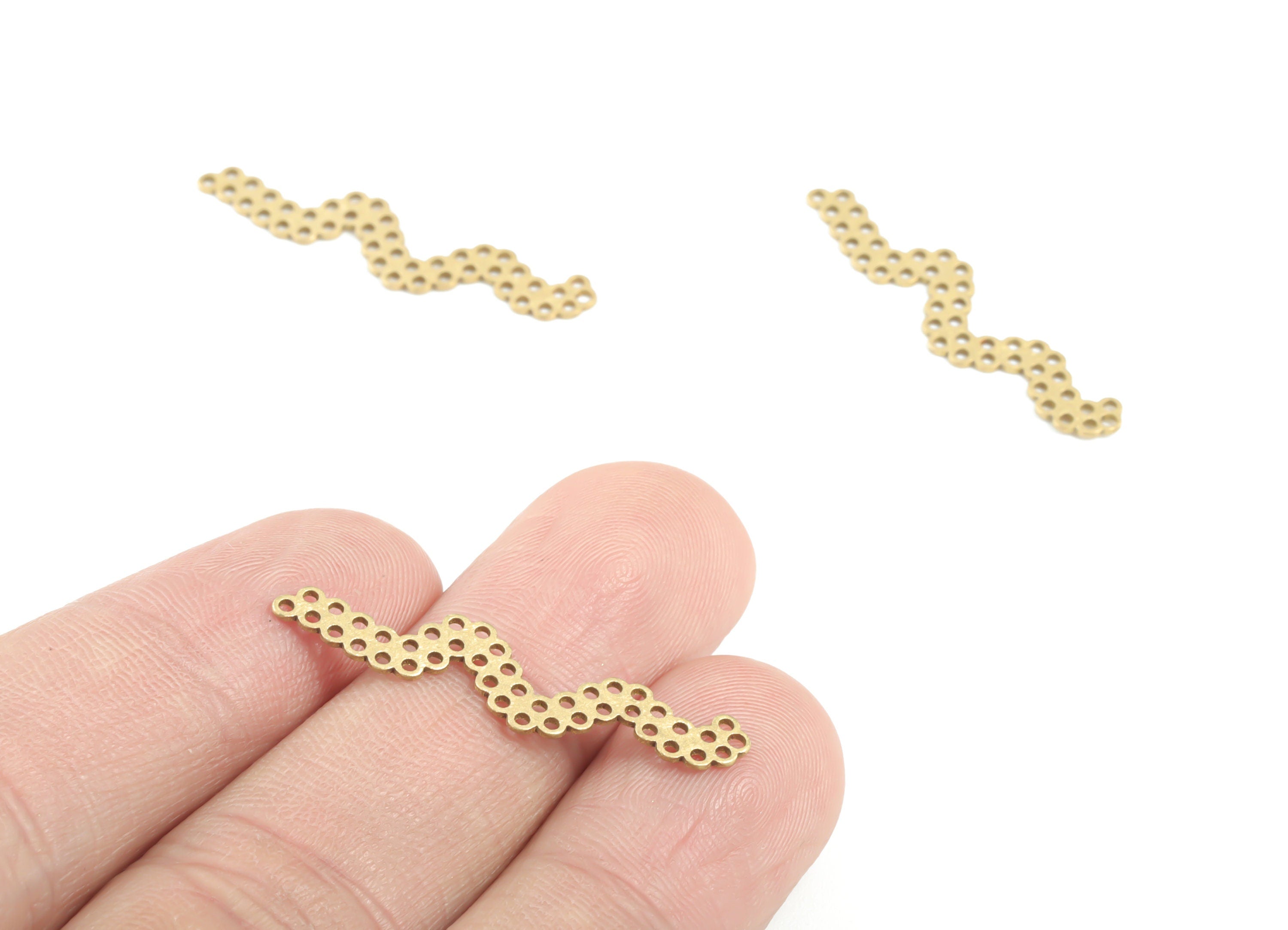Brass Snake Earring Charms - Raw Brass Snake Pendant - Earring Findings - Jewelry Supplies - 33.33x7.86x0.6mm - PPM3357 - DOMEDBAZAAR
