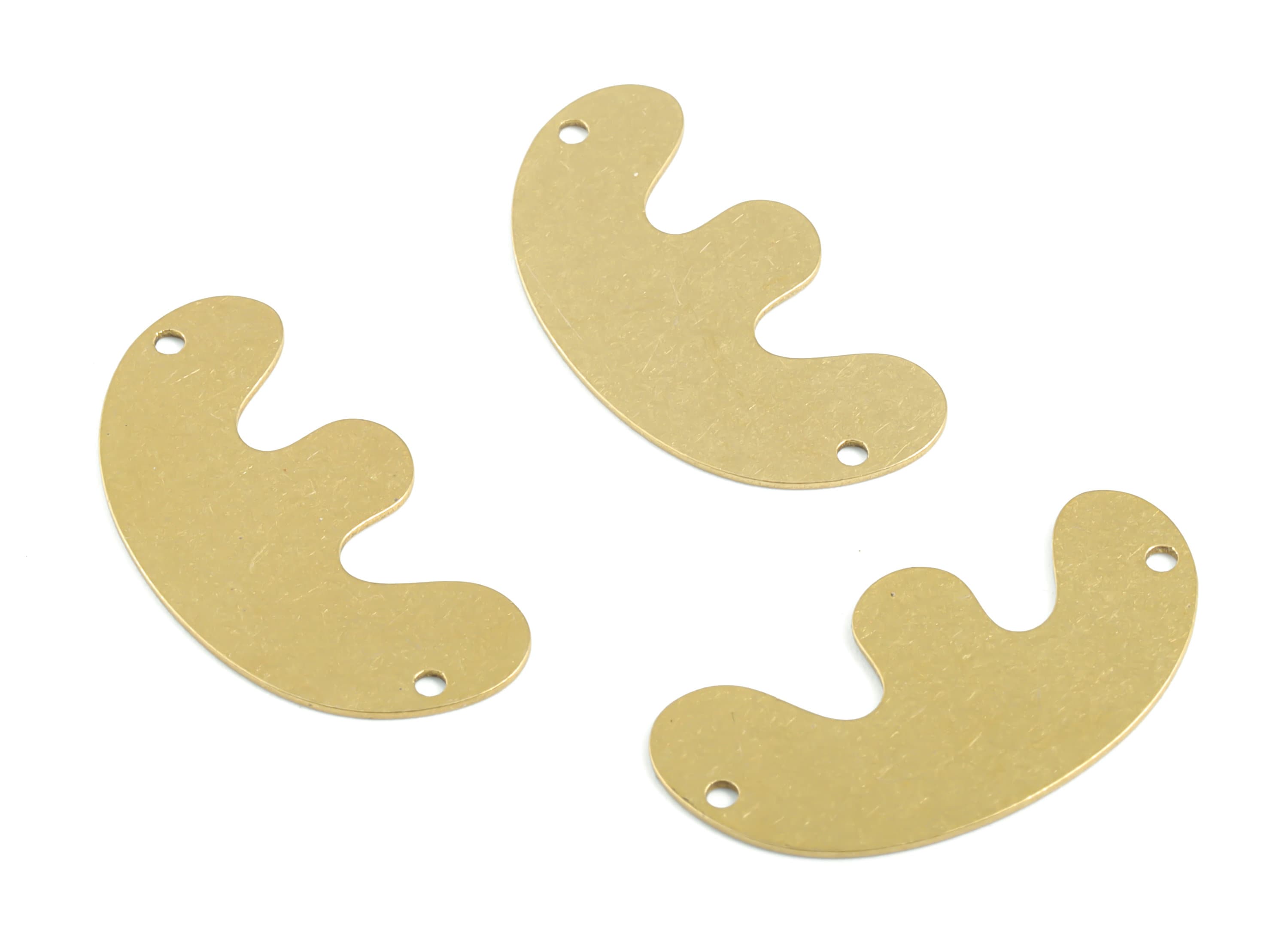 Personalized stamping blank - Brass M Earring Connector - Raw Brass M Earring Charms - 2 Holes - Earrings Finding - 29x15x0.59mm - PPM3442 - DOMEDBAZAAR