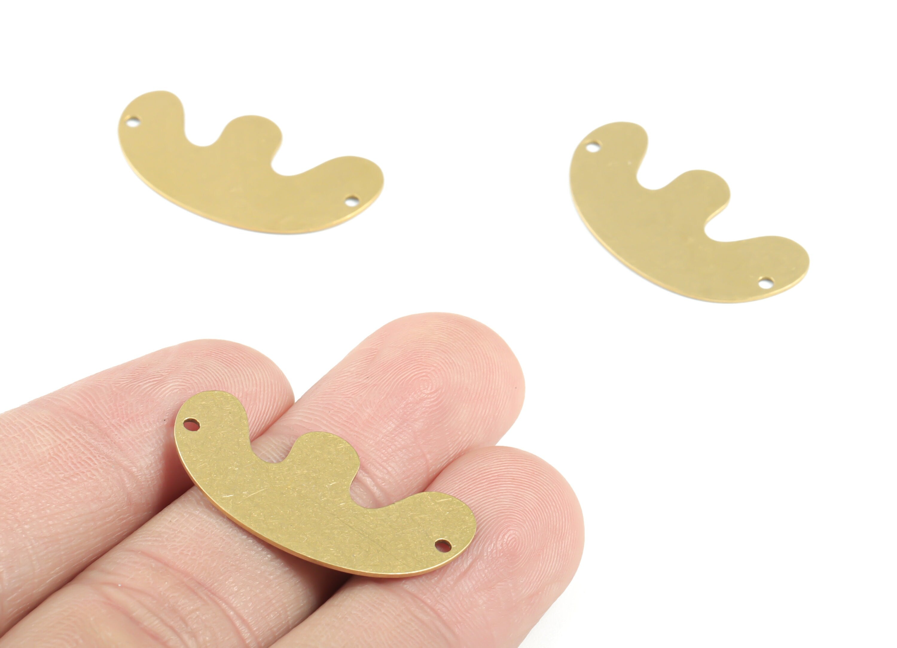 Personalized stamping blank - Brass M Earring Connector - Raw Brass M Earring Charms - 2 Holes - Earrings Finding - 29x15x0.59mm - PPM3442 - DOMEDBAZAAR