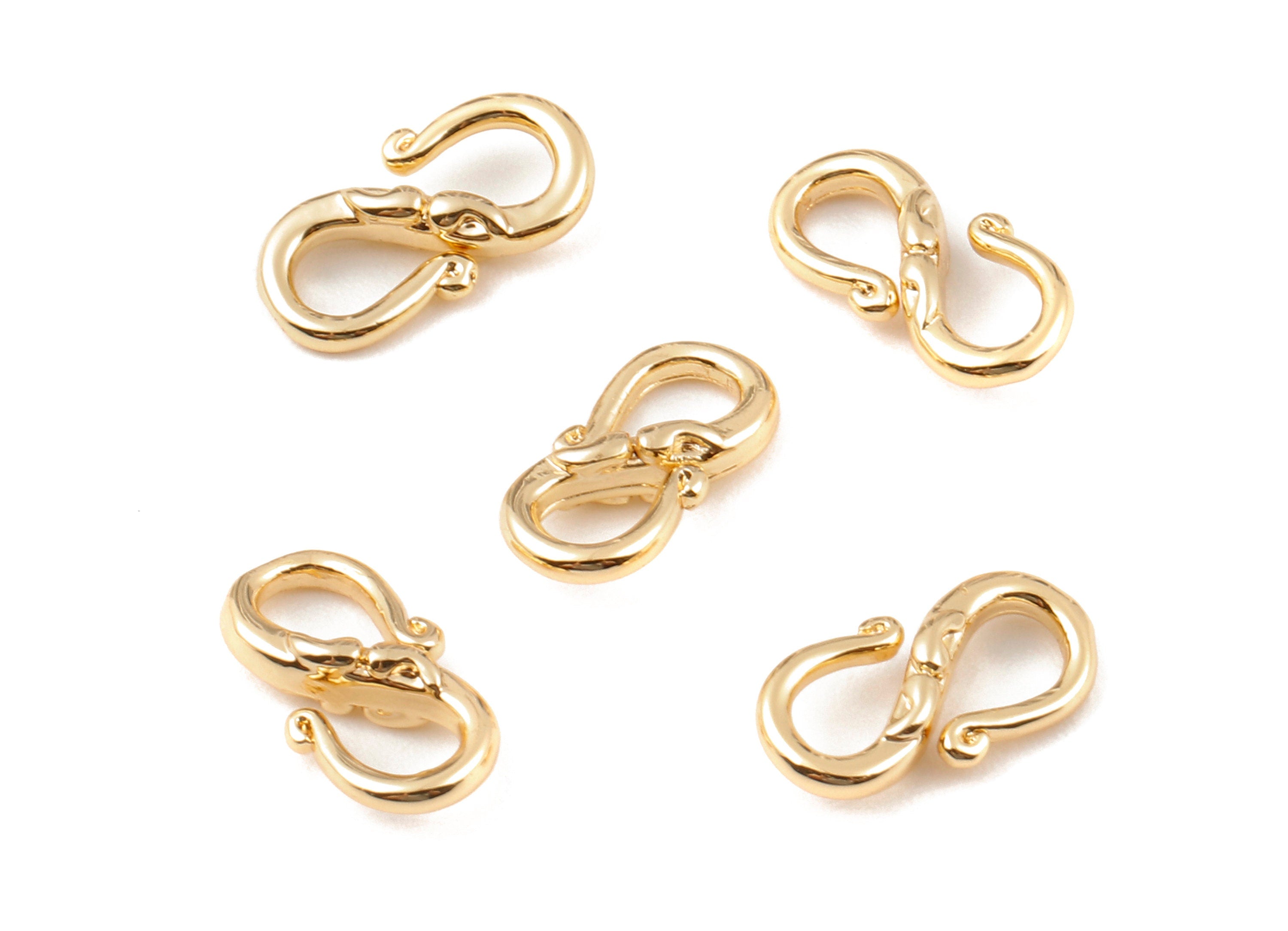 Brass Earring Wires - Brass Earring Hooks - 18K Real Gold Plated Brass - Jewelry Supplies - 12.8x6.7mm - RGP1149 - DOMEDBAZAAR