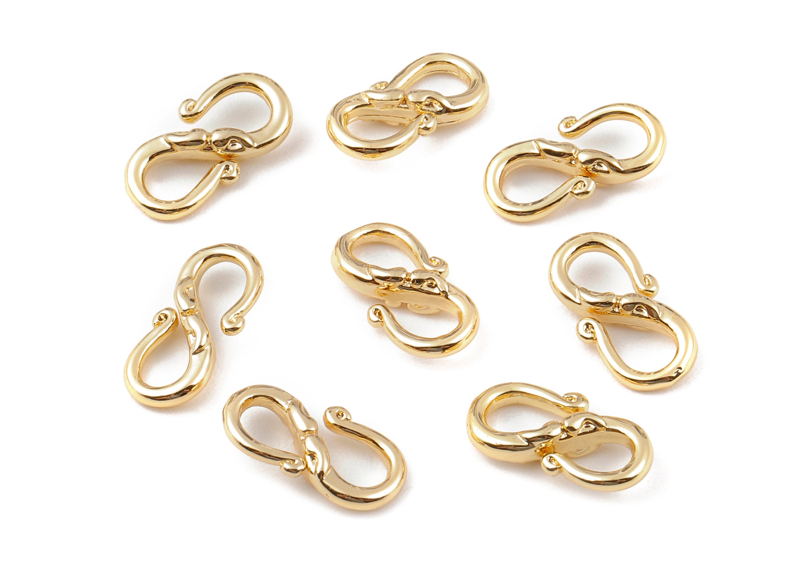 Brass Earring Wires - Brass Earring Hooks - 18K Real Gold Plated Brass - Jewelry Supplies - 12.8x6.7mm - RGP1149 - DOMEDBAZAAR