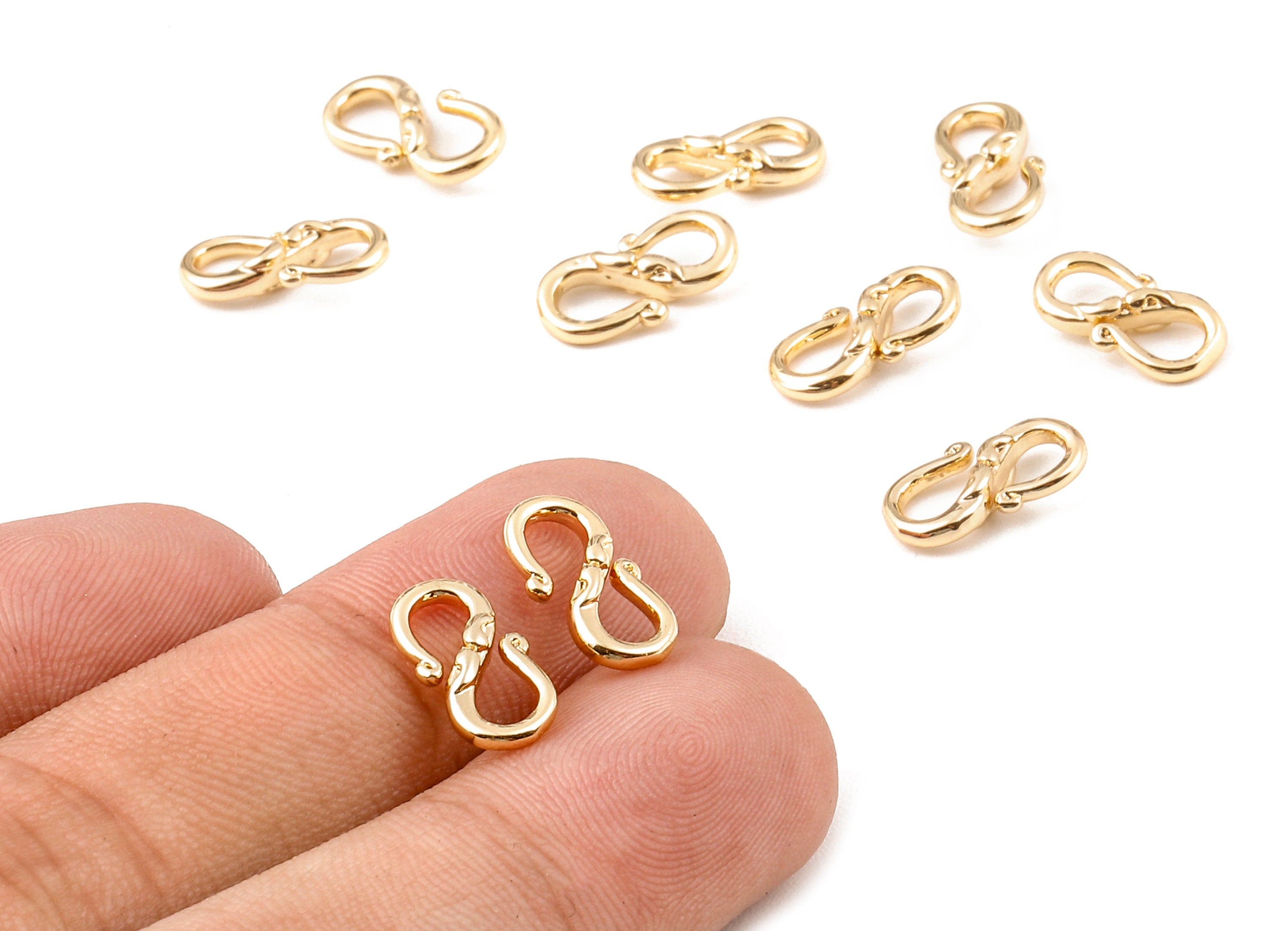 Brass Earring Wires - Brass Earring Hooks - 18K Real Gold Plated Brass - Jewelry Supplies - 12.8x6.7mm - RGP1149 - DOMEDBAZAAR