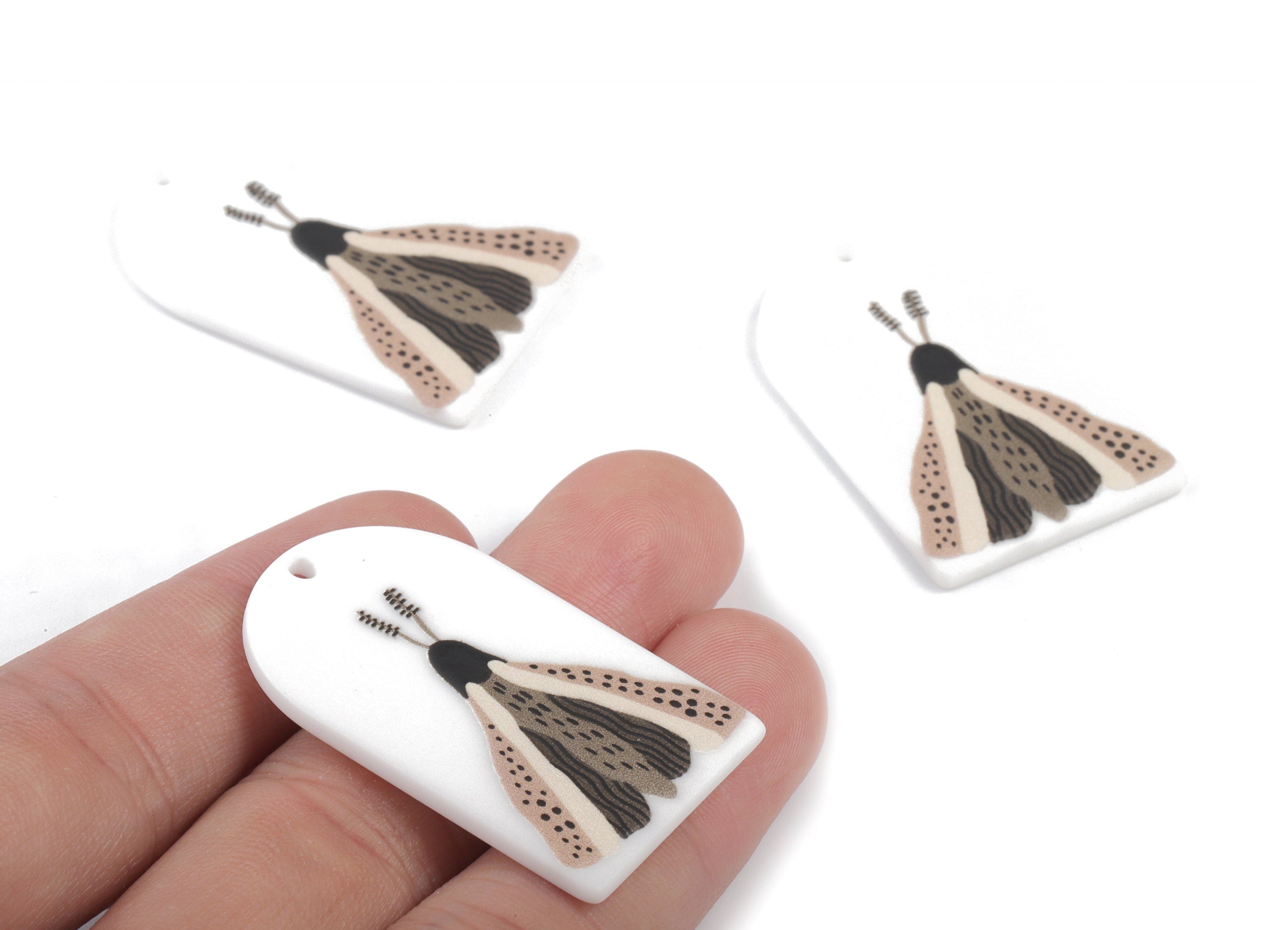 Acrylic Beetle Earring Charms - Acrylic Insect Pandant - Earring Findings - Jewelry Supplies - 39.8x25.39x2.42mm - AC2023B - DOMEDBAZAAR