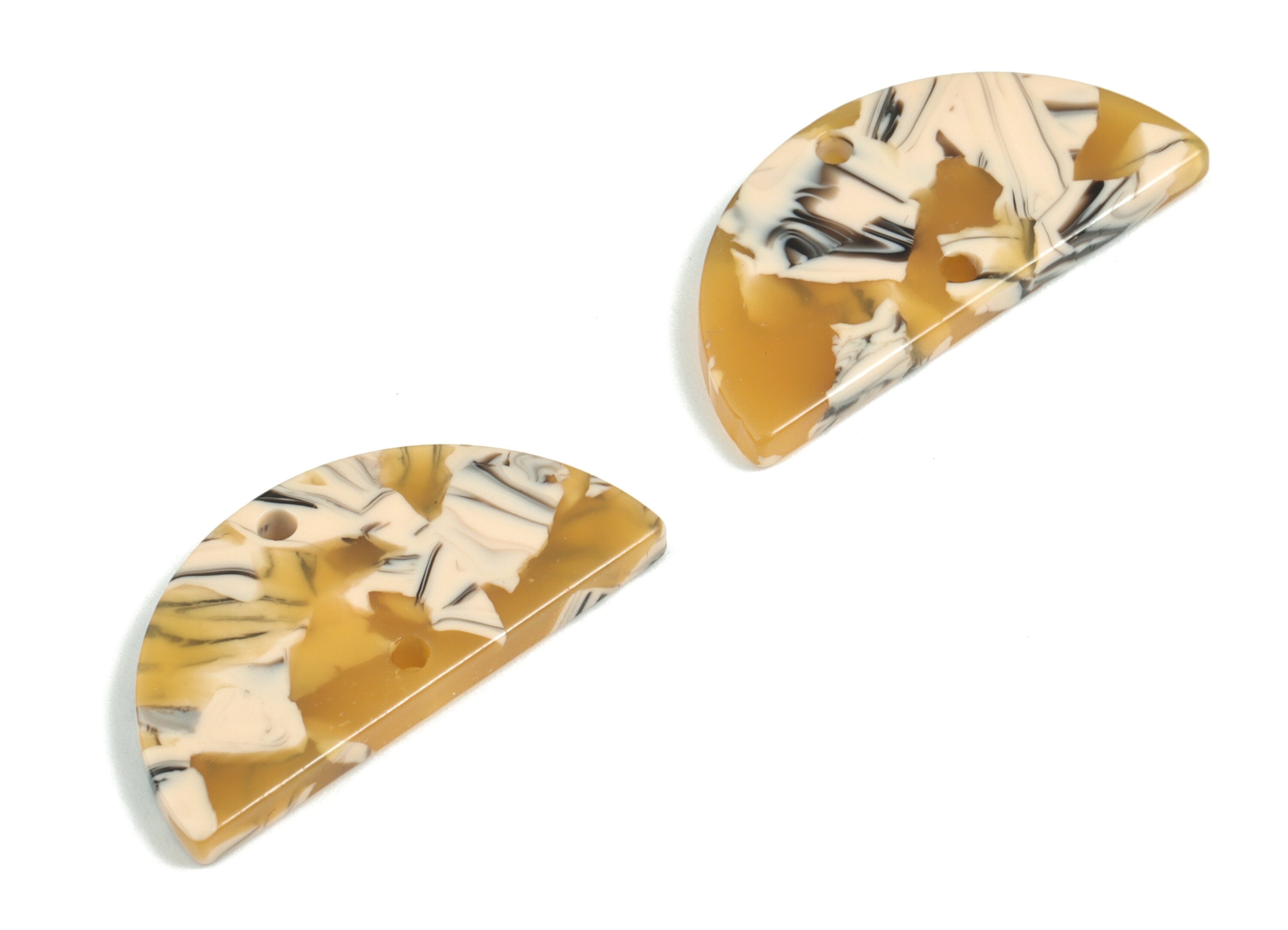 Acetate Semi circle Connectors Charms - 2 Holes Semi circle Earrings - Earring Findings - Color Code:A14 - 29.1x14.6x2.58mm - AC1061-A14 - DOMEDBAZAAR