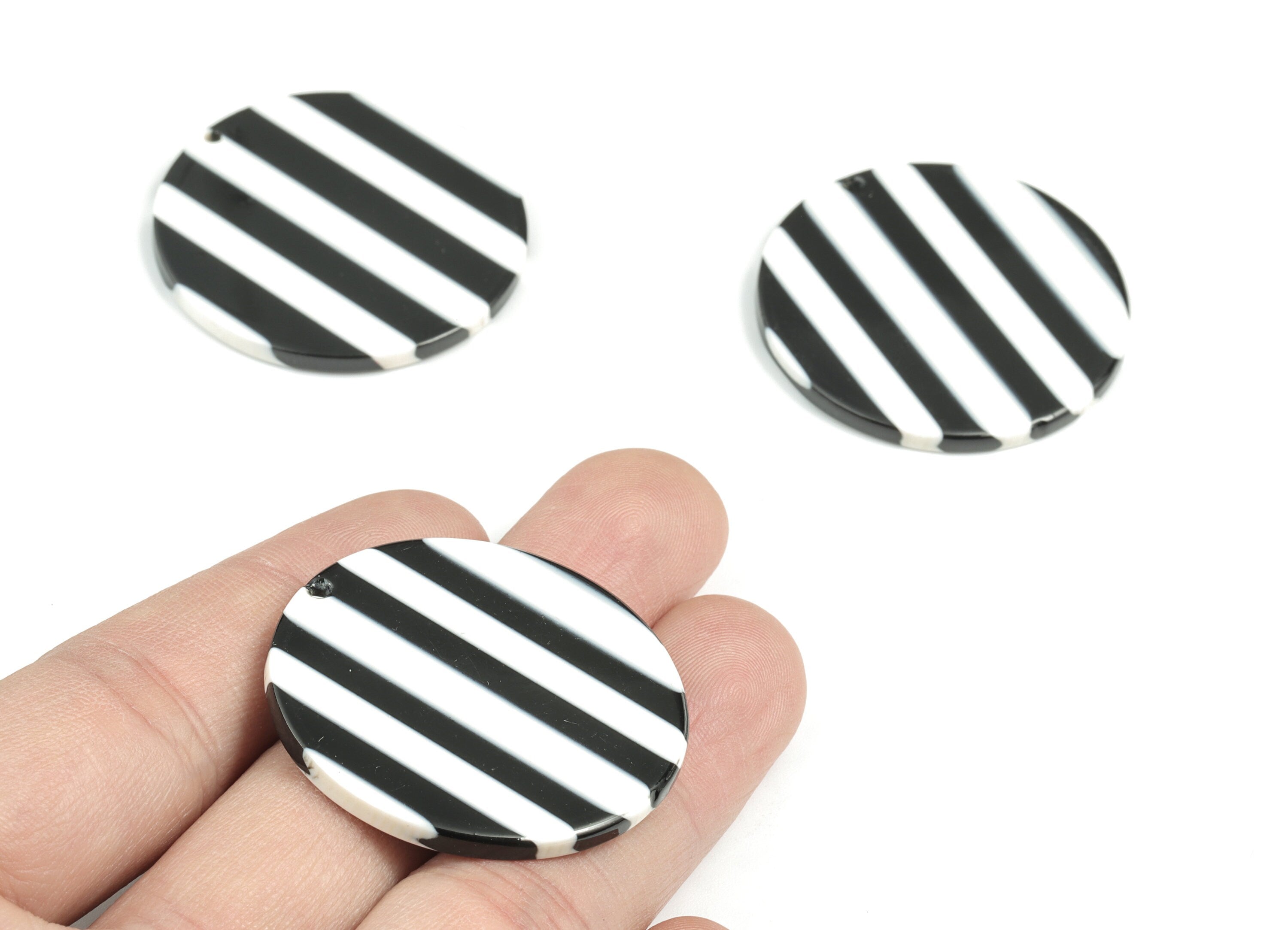 Acetate Round Earring Charms - Coin Pendant - Earring Findings - Jewelry Supplies - Color Code:A64 - 37.2x37.2x2.5mm - AC1571-A64 - DOMEDBAZAAR