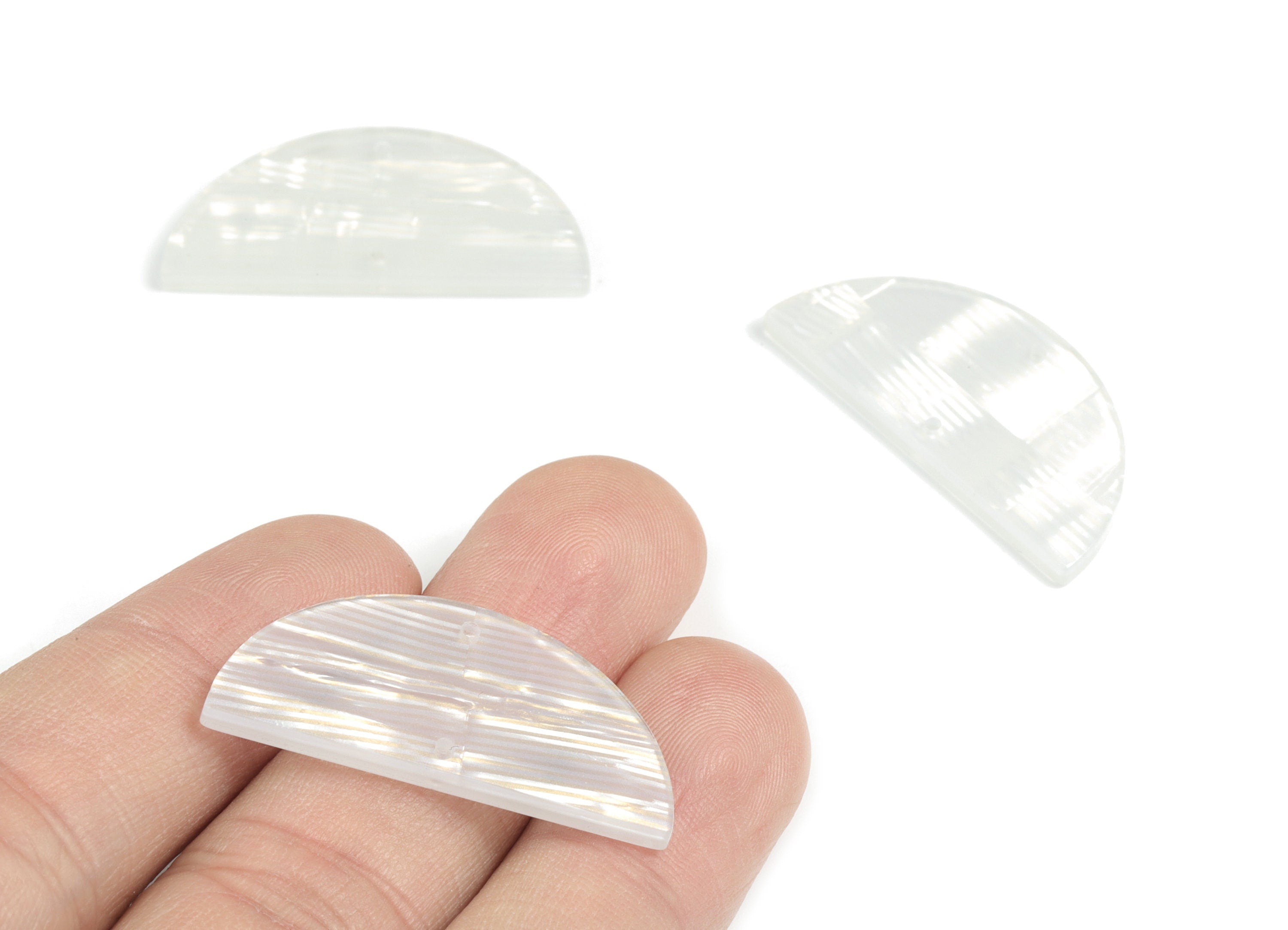 Acetate Semicircle Connectors - 2 Holes - Semicircle Connectors - Earring Findings - Color Code:A514 - 33.6x16.5x2.5mm - AC1218-A514 - DOMEDBAZAAR